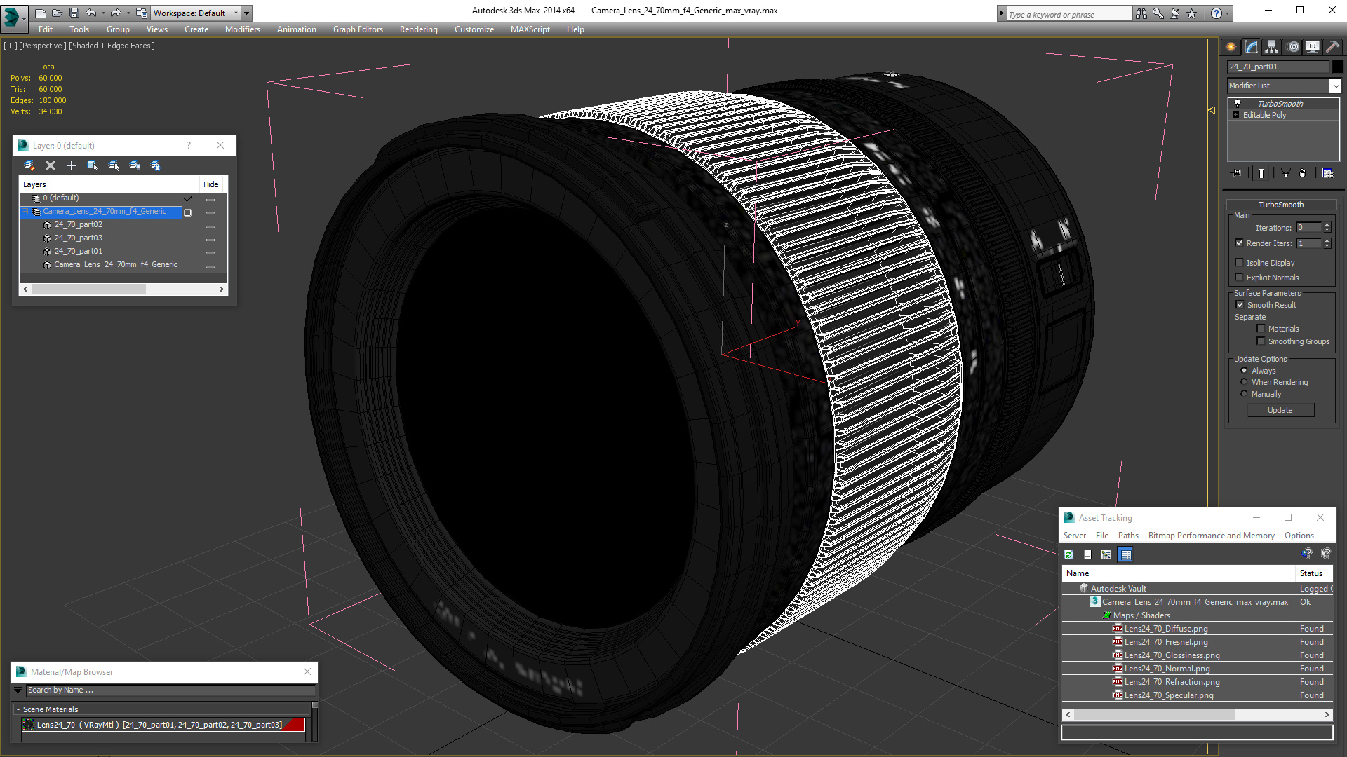 3D model Camera Lens 24 70mm f4 Generic