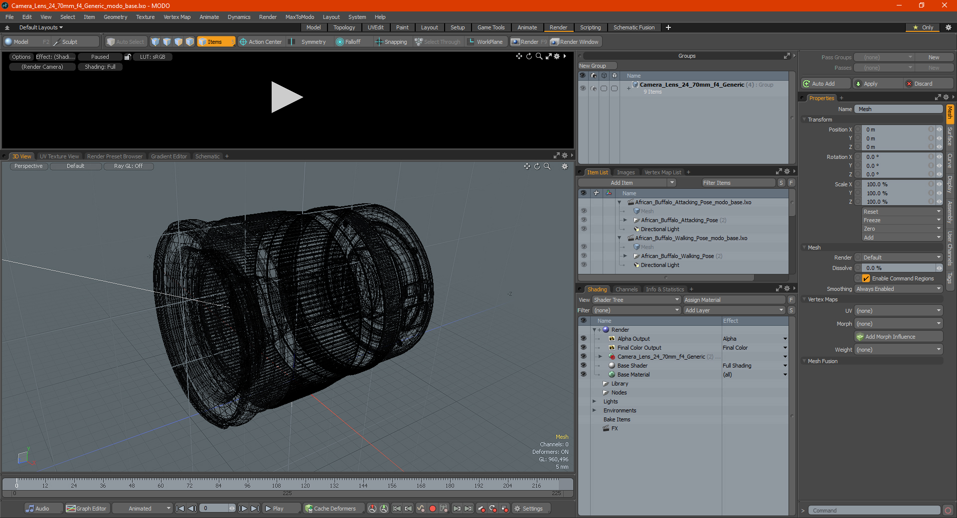 3D model Camera Lens 24 70mm f4 Generic