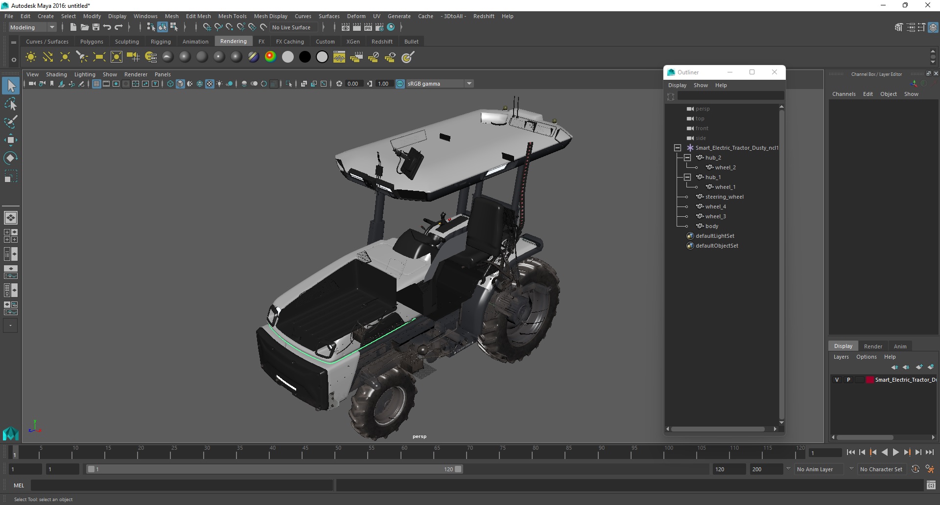 3D Smart Electric Tractor Dusty model