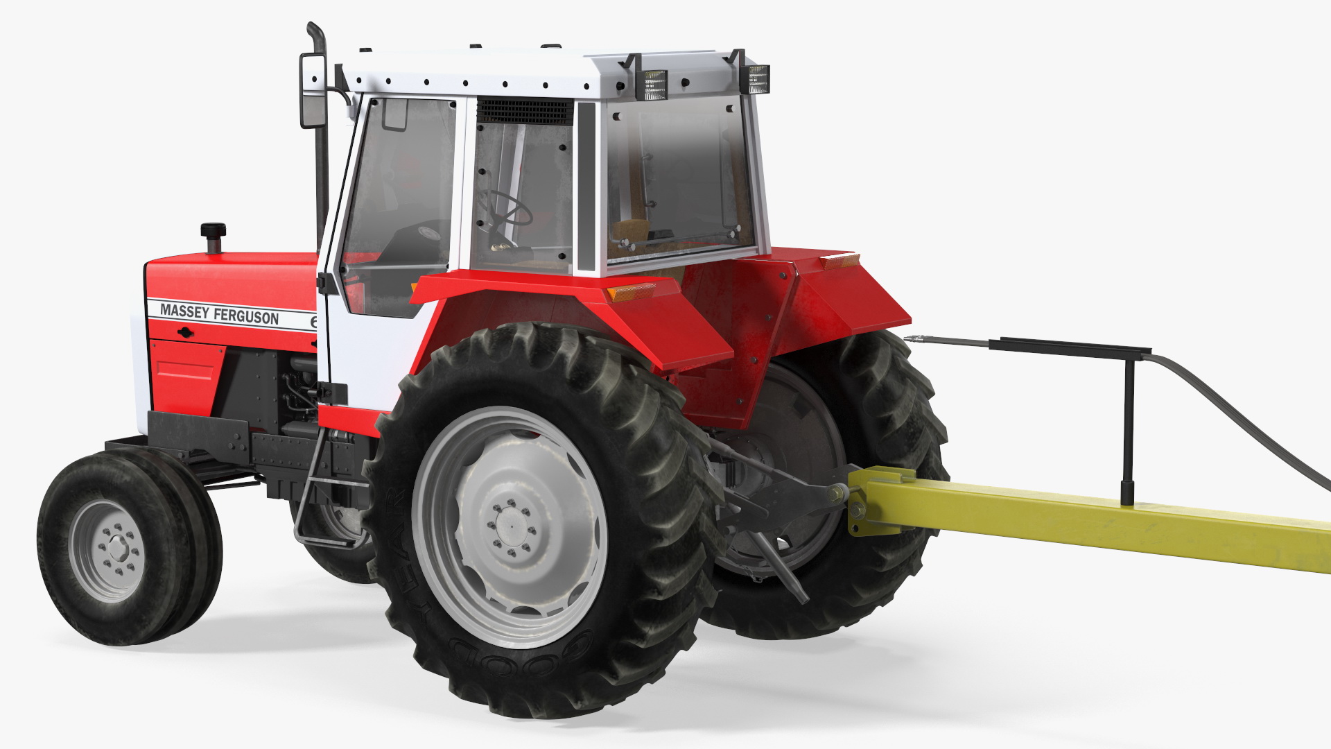 Vintage Tractor Ferguson 698 with Seedbed Cultivator 3D