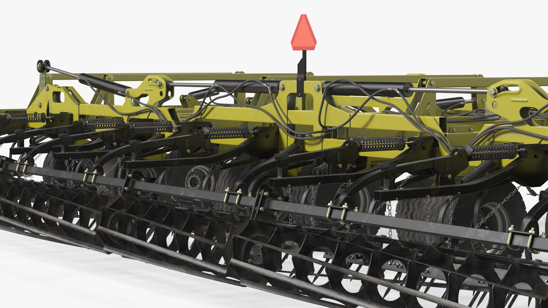 Vintage Tractor Ferguson 698 with Seedbed Cultivator 3D