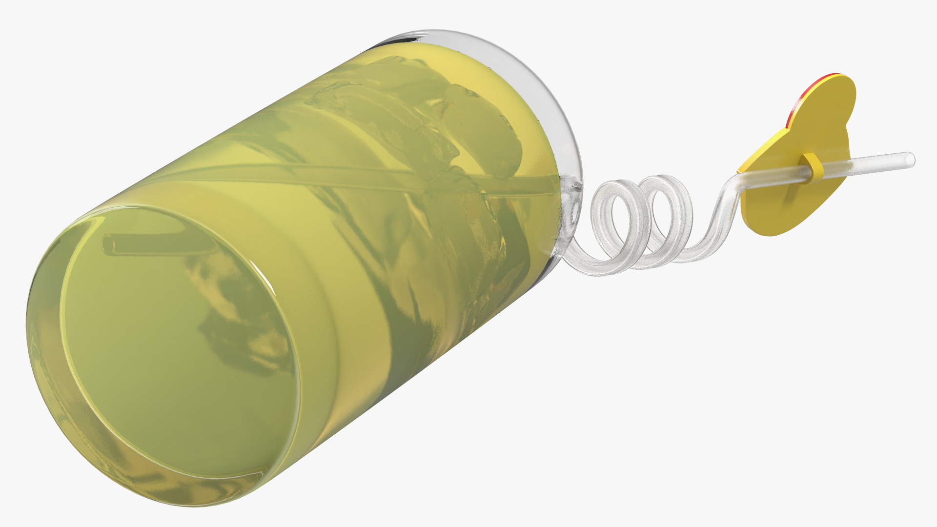 3D Lemonade with Fruit Plastic Straw model