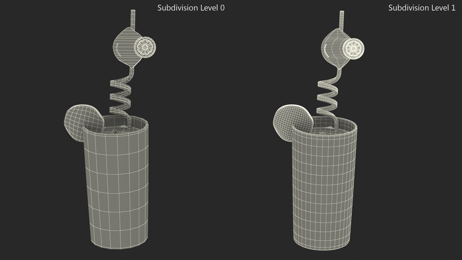 3D Lemonade with Fruit Plastic Straw model