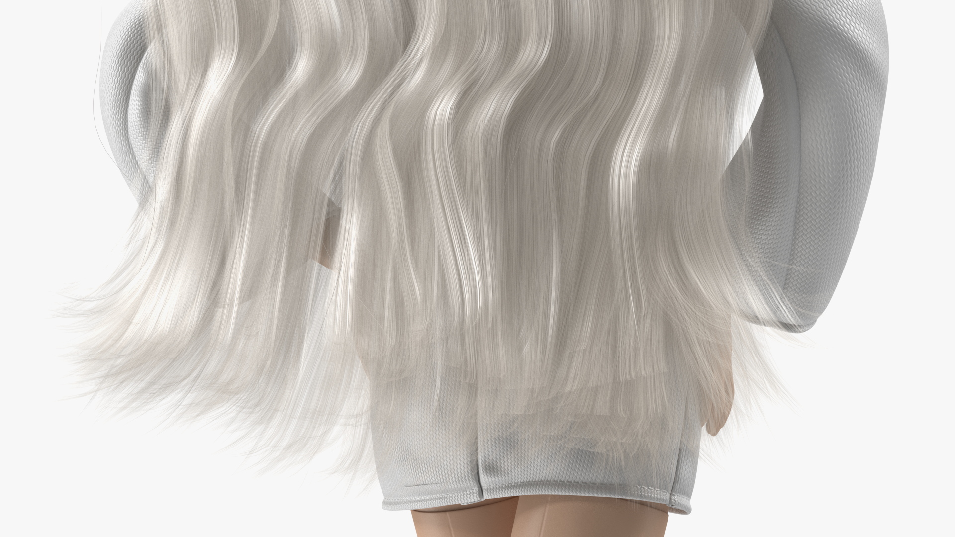 3D Barbie Doll White Dress model