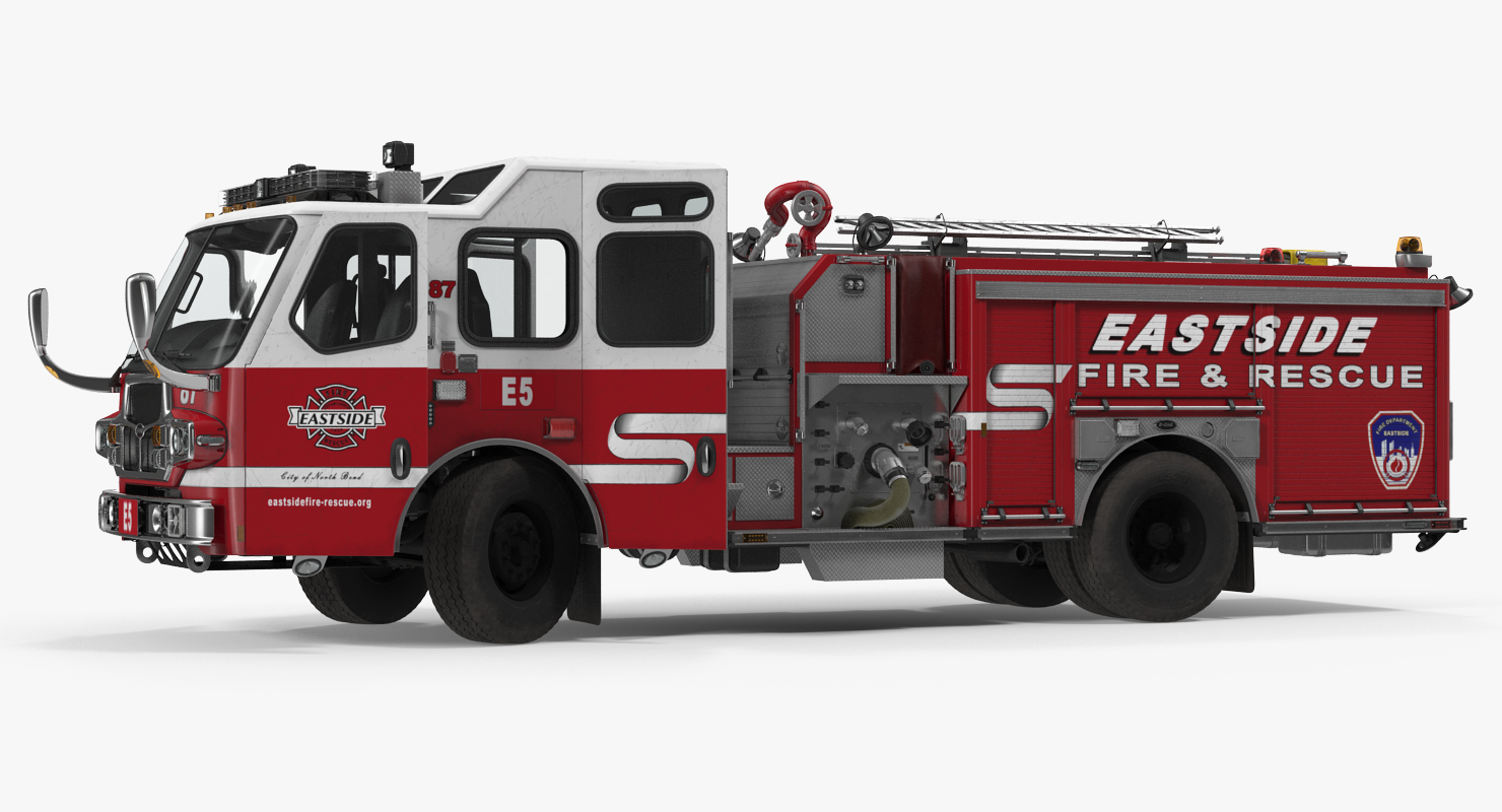 3D Eastside Fire Rescue E One Quest Pumper Rigged