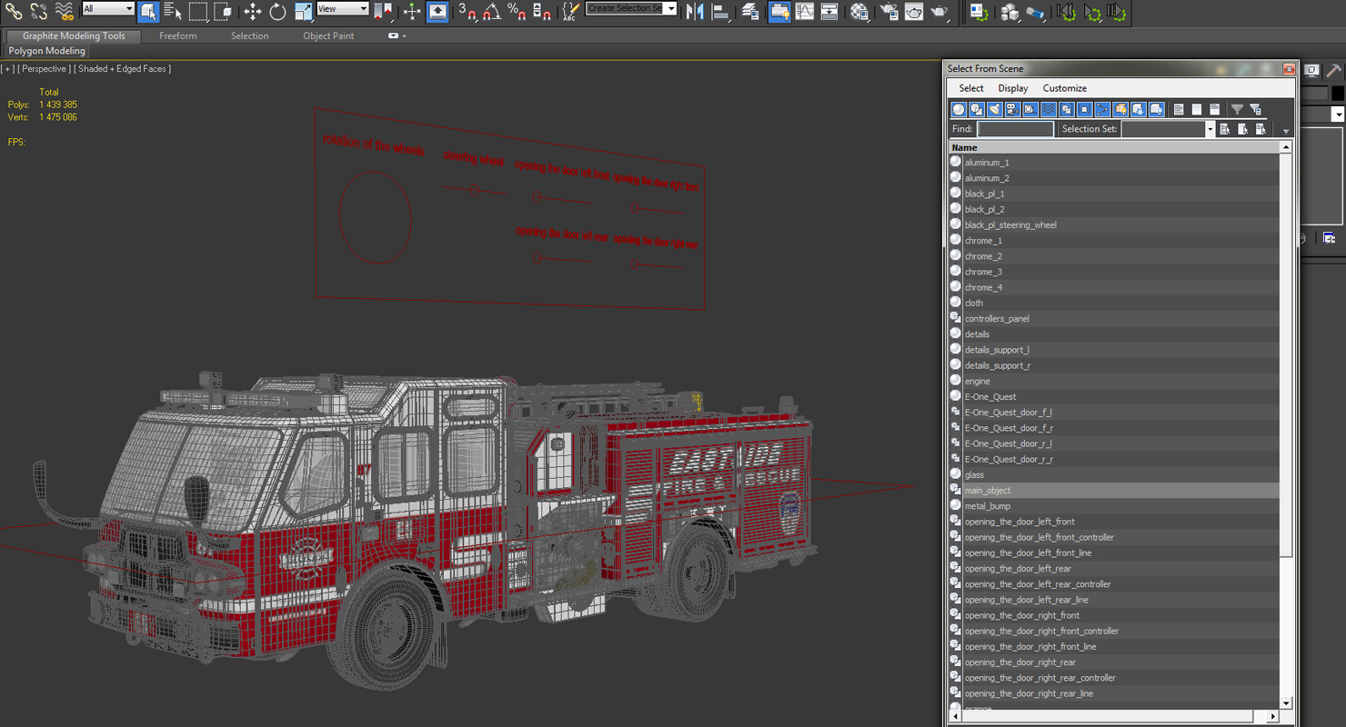 3D Eastside Fire Rescue E One Quest Pumper Rigged