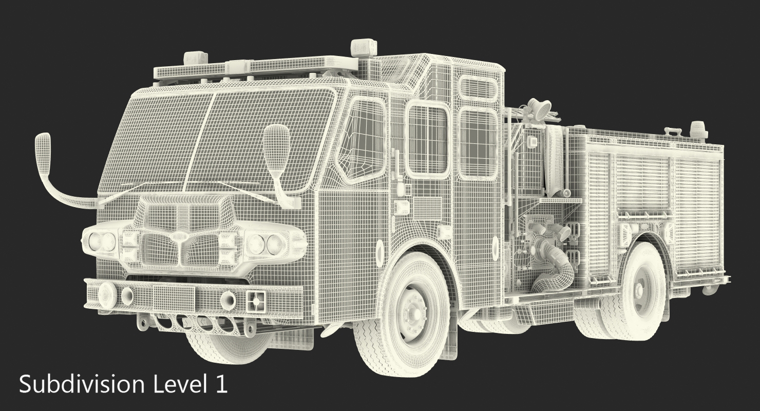 3D Eastside Fire Rescue E One Quest Pumper Rigged
