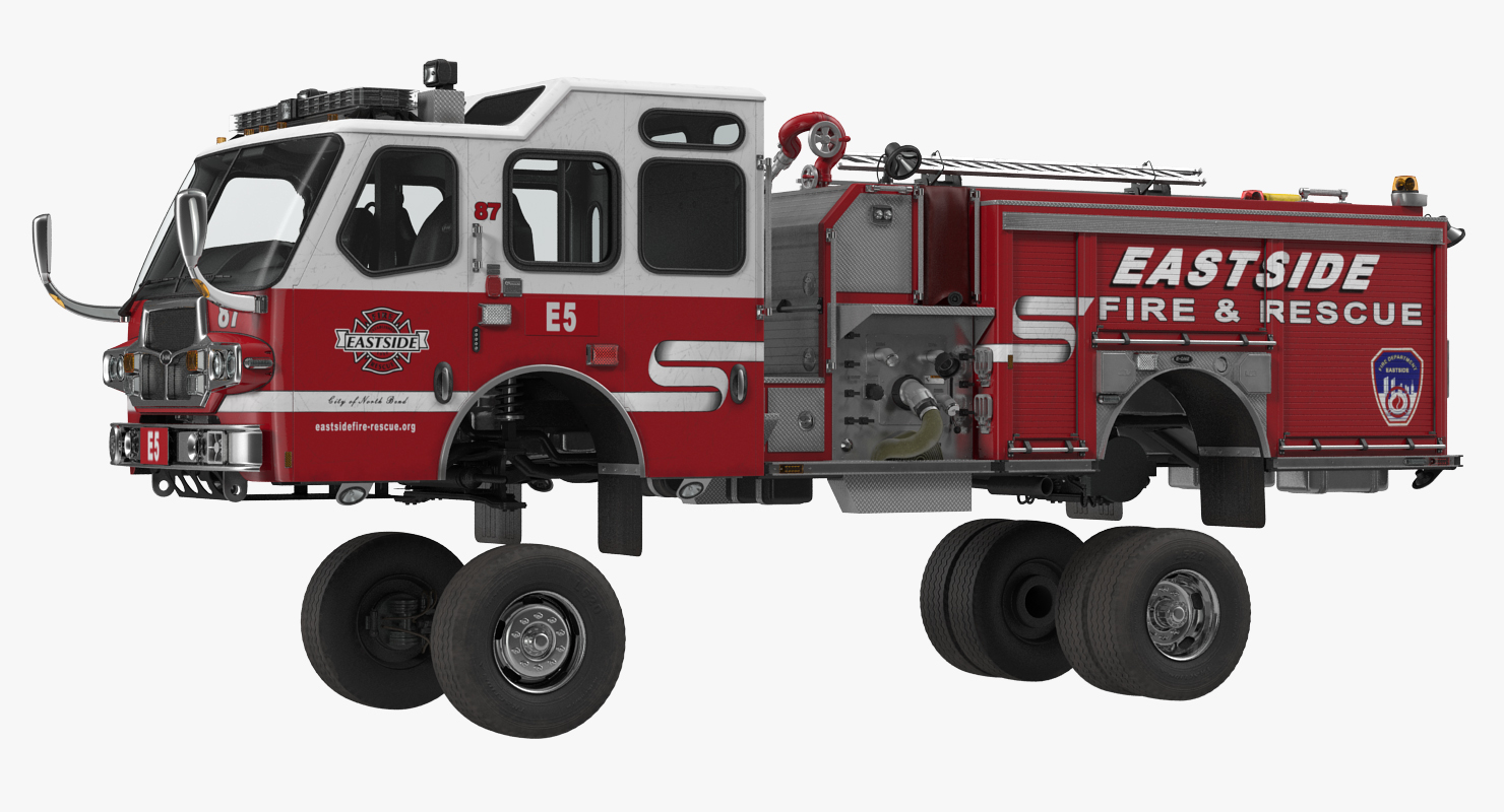 3D Eastside Fire Rescue E One Quest Pumper Rigged