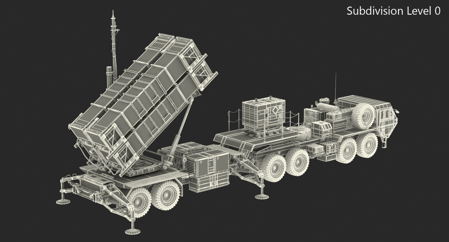3D MIM 104 Patriot Surface to Air Missile SAM Battle Position Sand model
