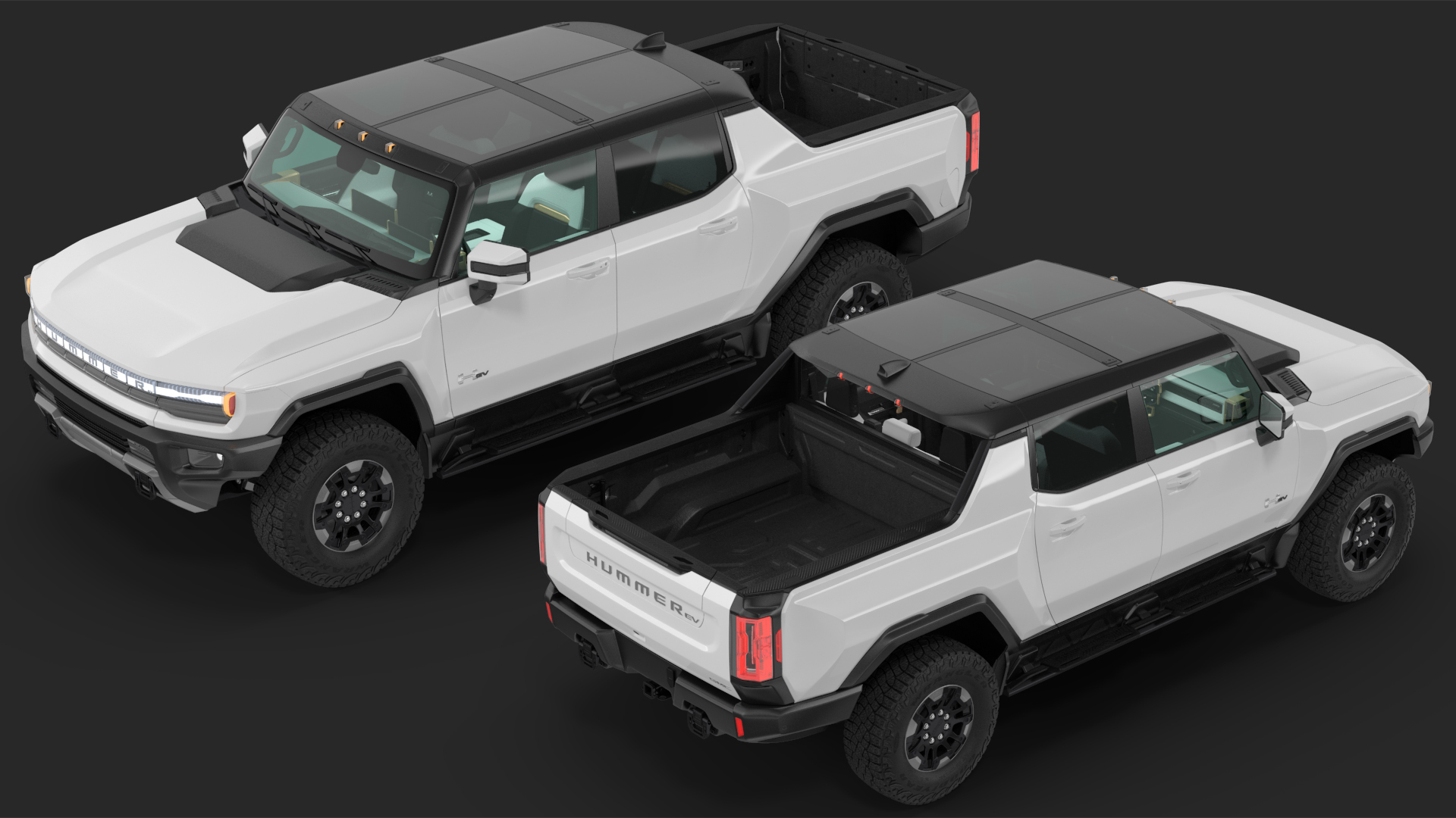 3D model GMC Hummer EV PICKUP Lights On