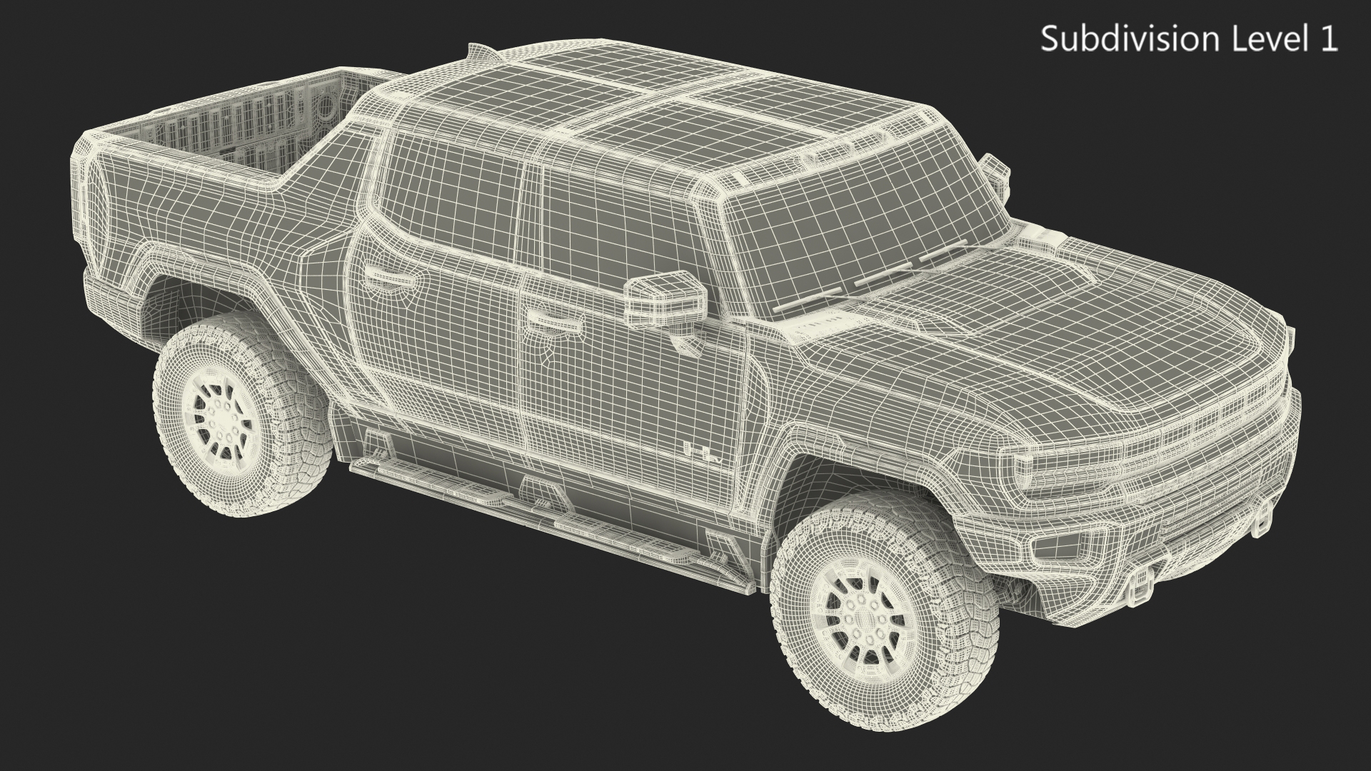 3D model GMC Hummer EV PICKUP Lights On