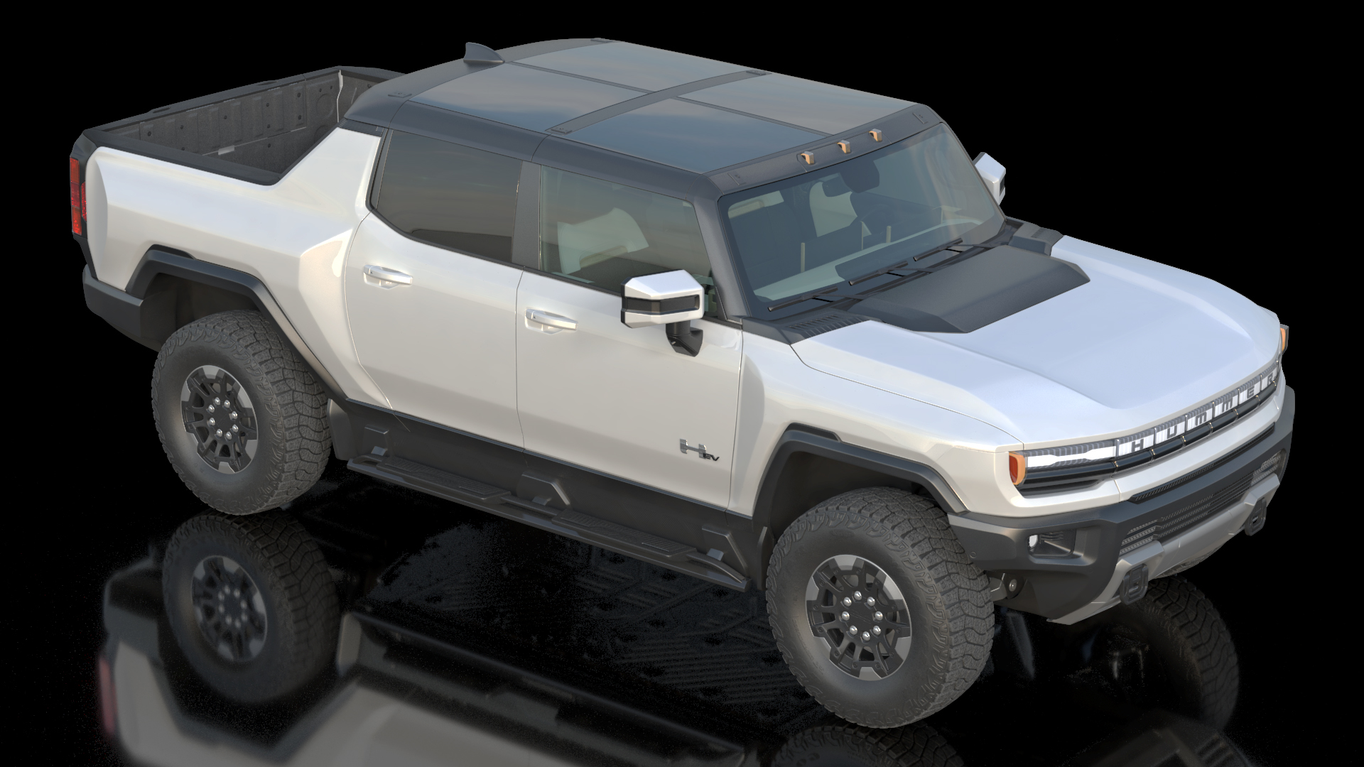 3D model GMC Hummer EV PICKUP Lights On