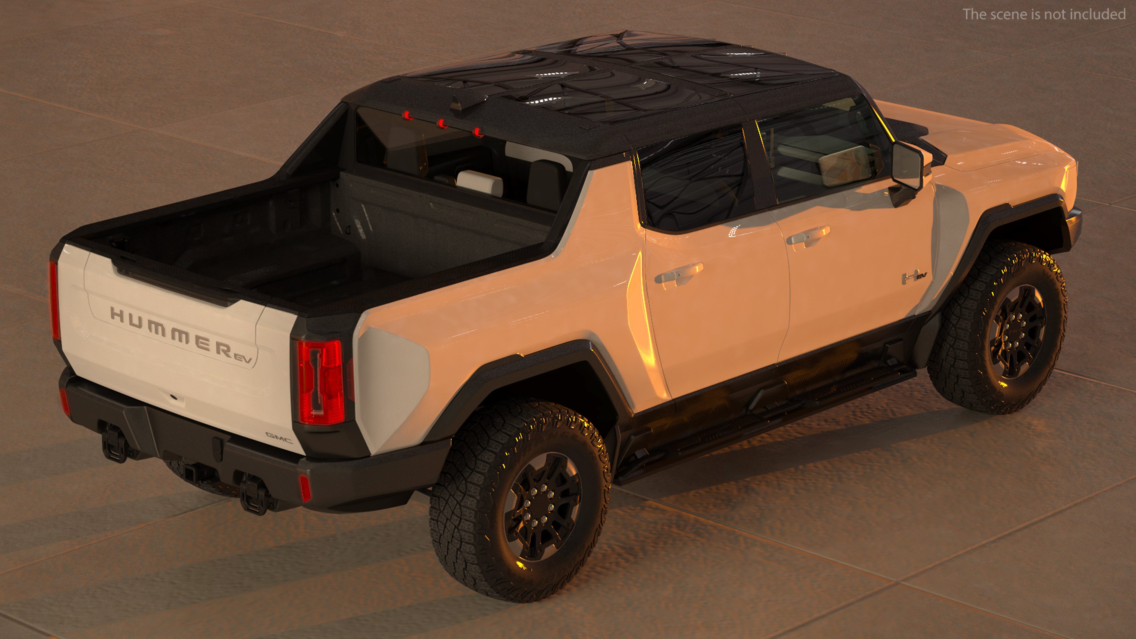 3D model GMC Hummer EV PICKUP Lights On