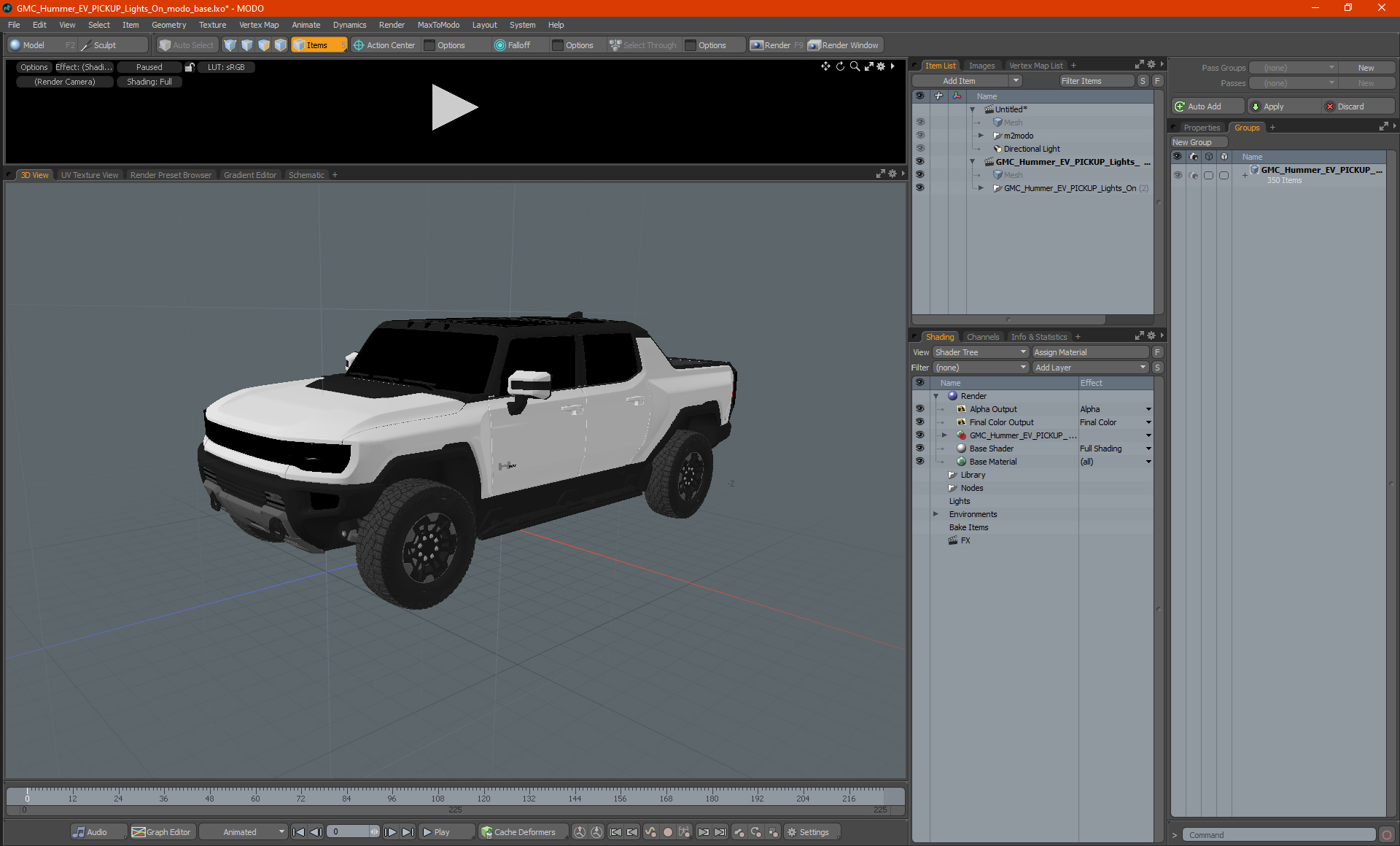 3D model GMC Hummer EV PICKUP Lights On