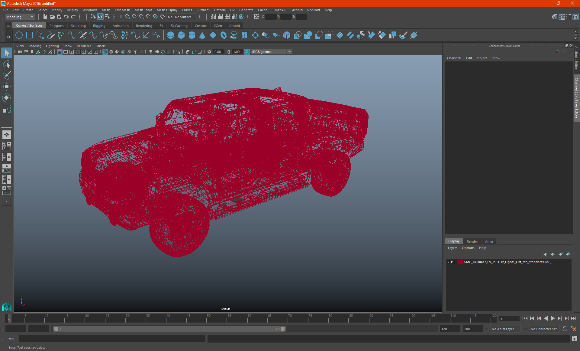 3D model GMC Hummer EV PICKUP Lights On