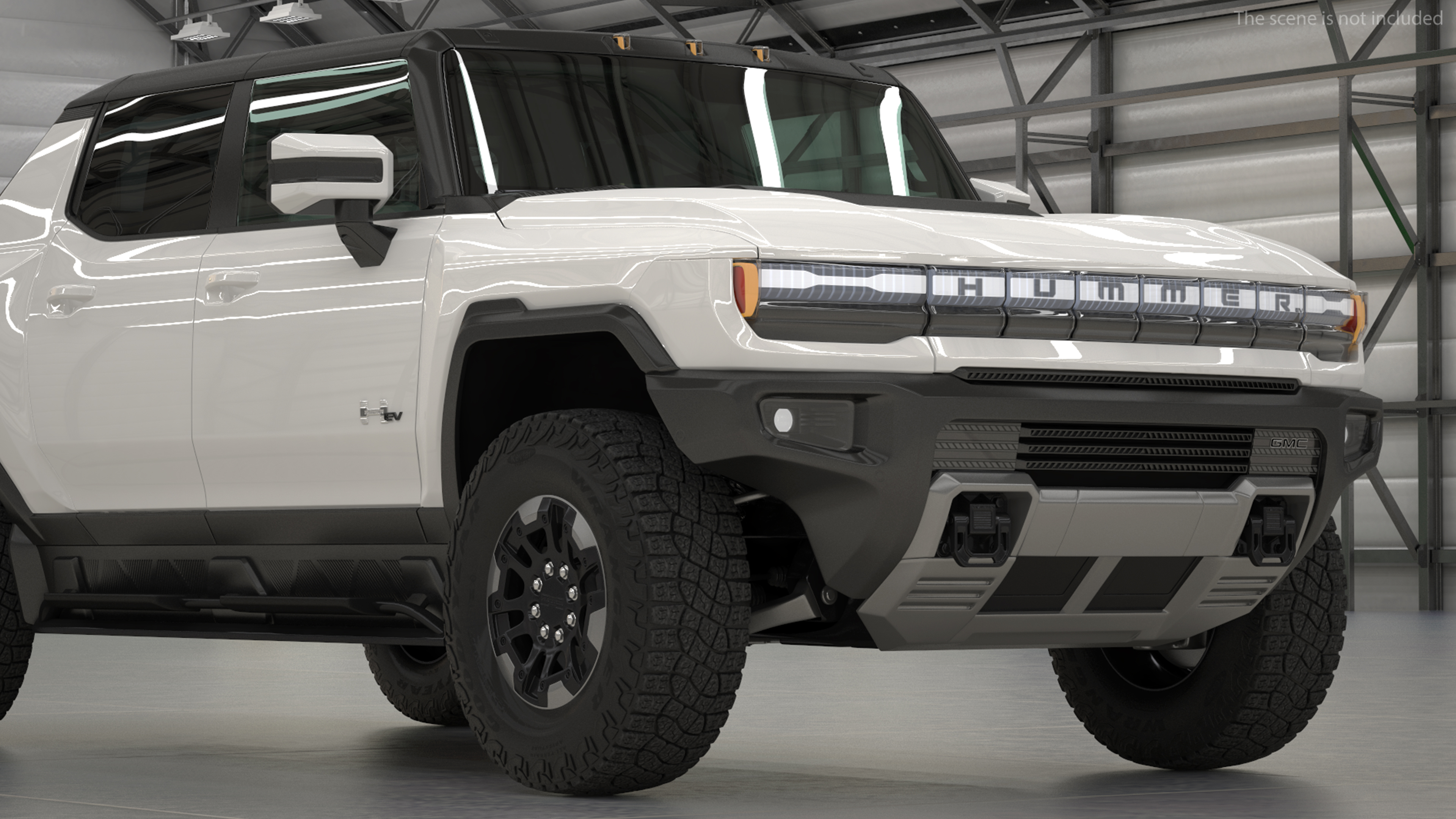 3D model GMC Hummer EV PICKUP Lights On
