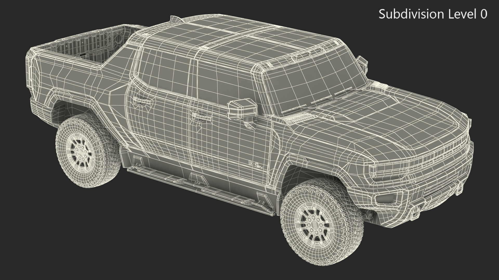 3D model GMC Hummer EV PICKUP Lights On