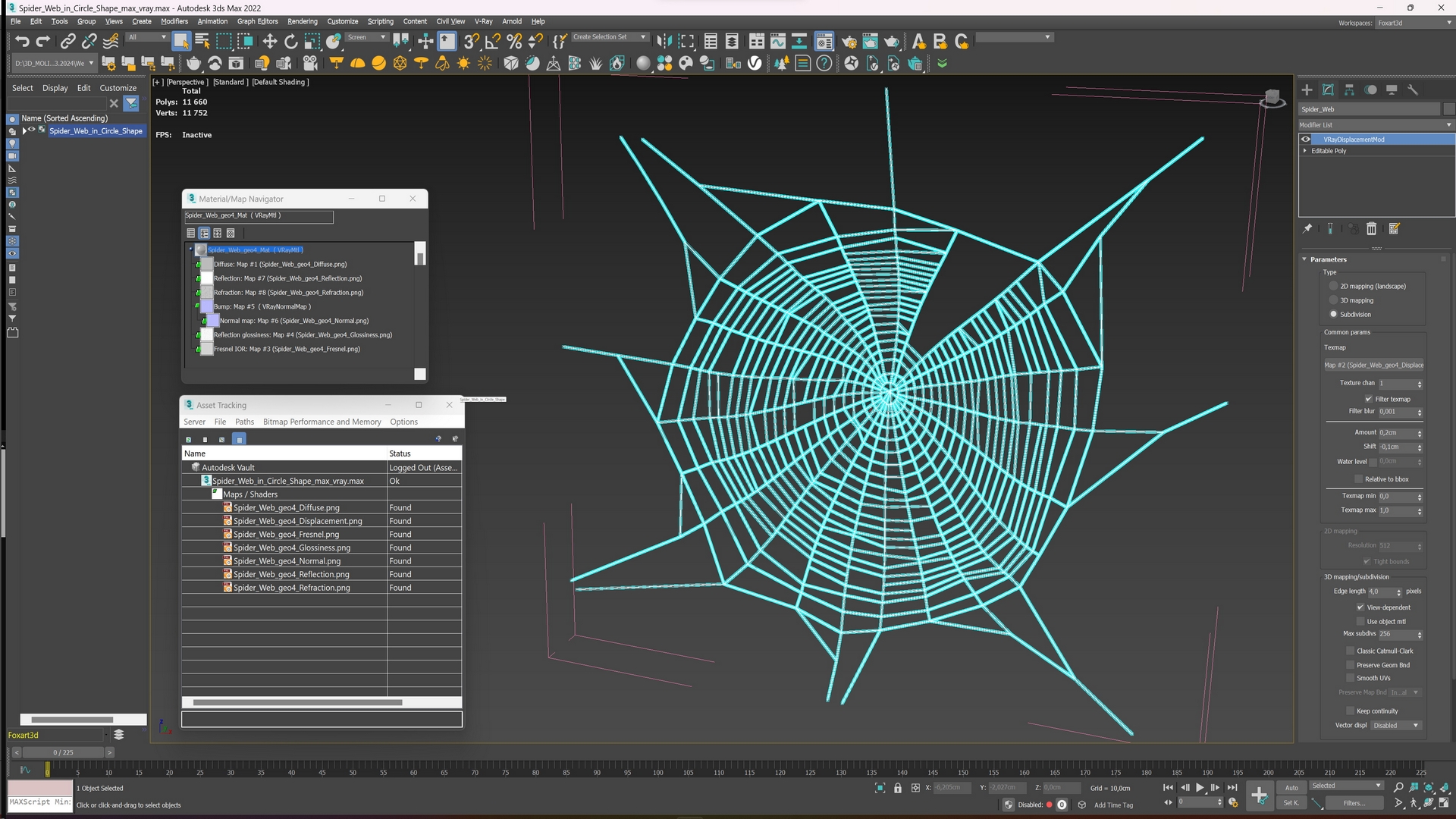 3D Spider Web in Circle Shape