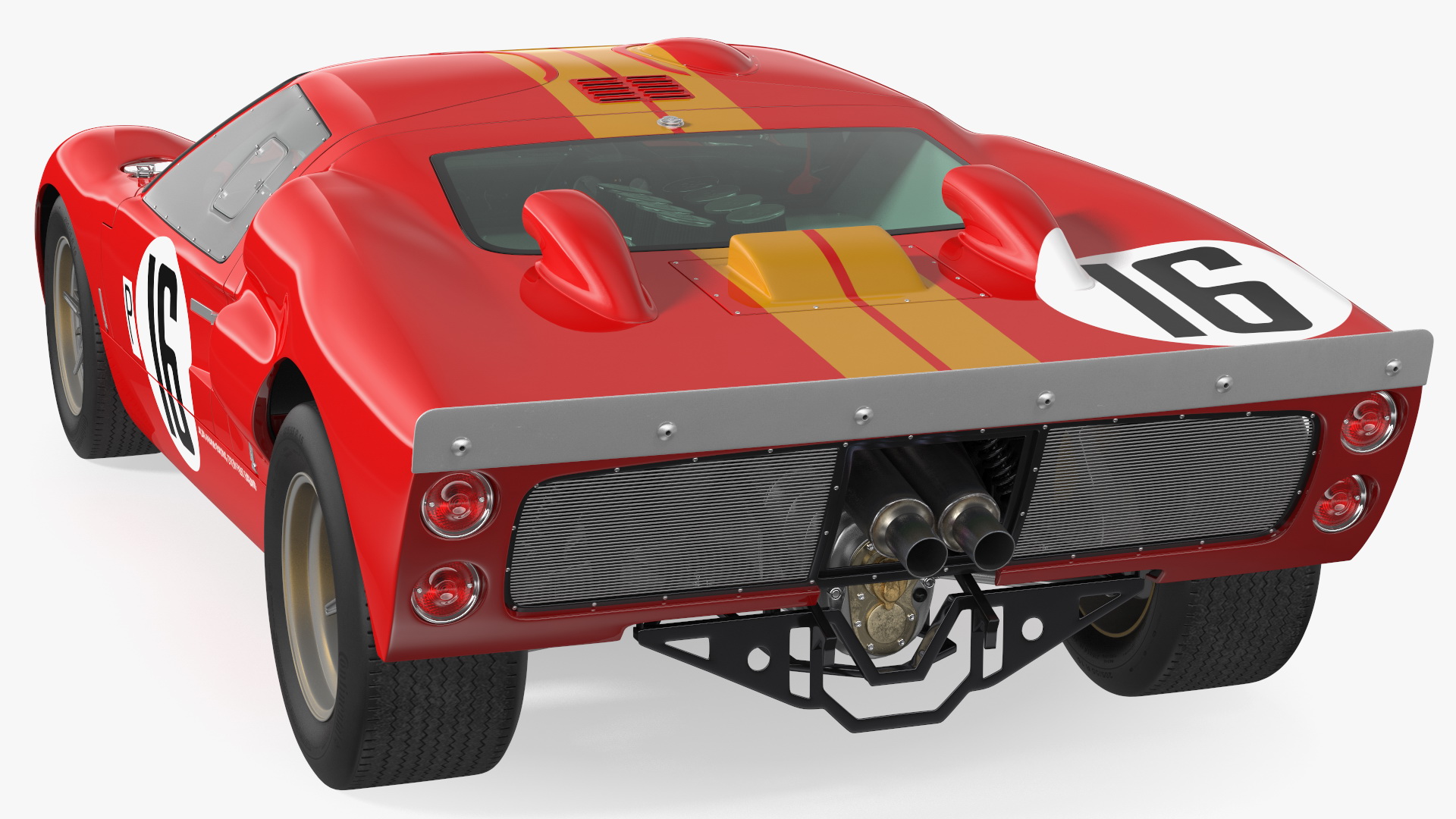 3D Ford GT40 Racing Car Red Rigged