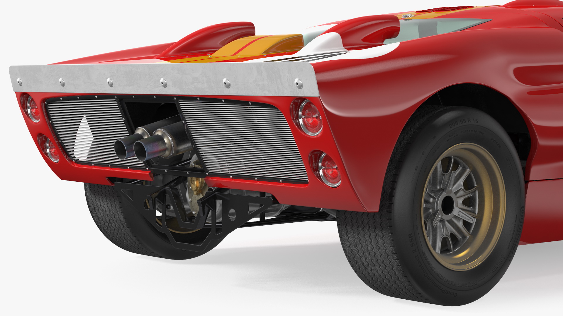 3D Ford GT40 Racing Car Red Rigged