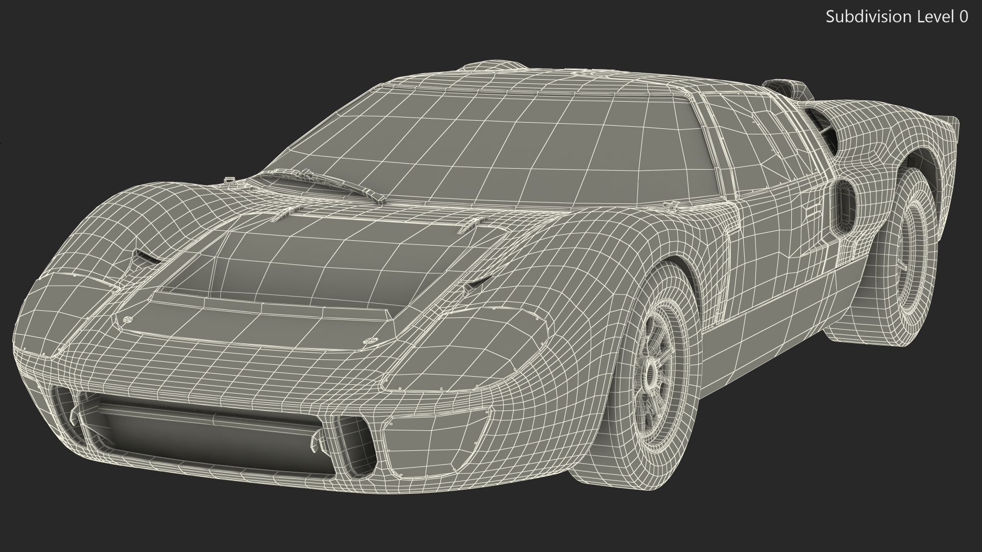 3D Ford GT40 Racing Car Red Rigged