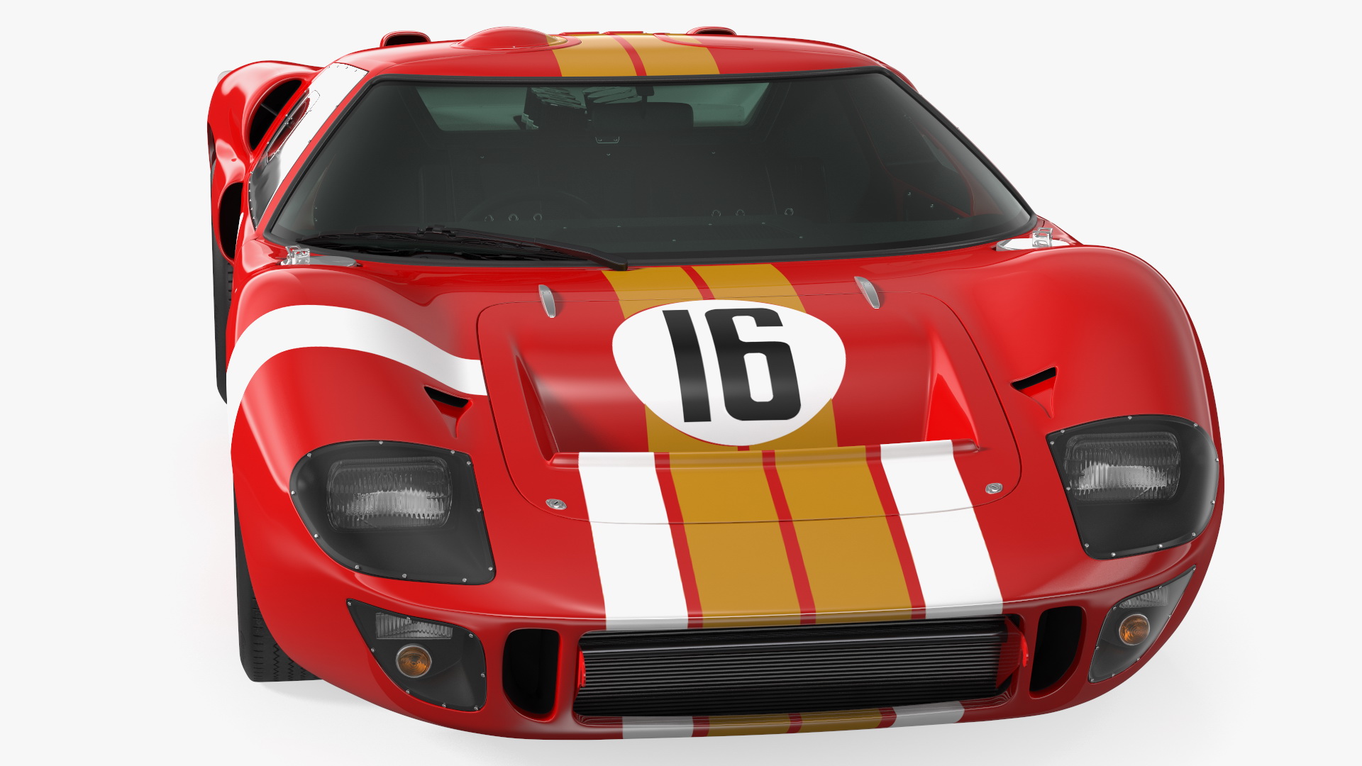 3D Ford GT40 Racing Car Red Rigged