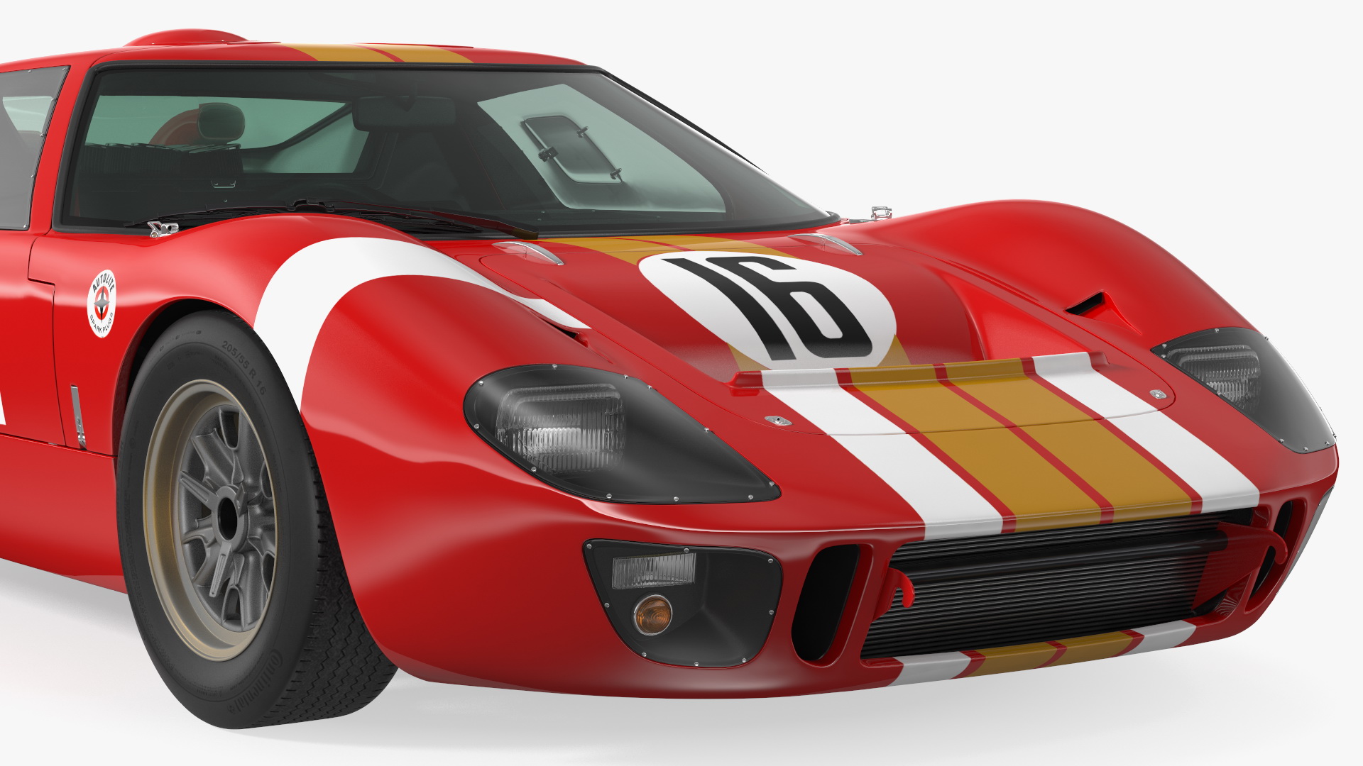 3D Ford GT40 Racing Car Red Rigged