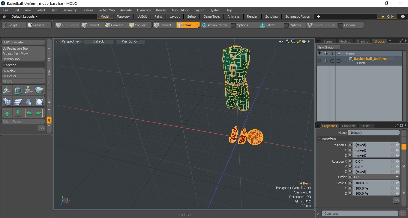 3D Basketball Uniform model
