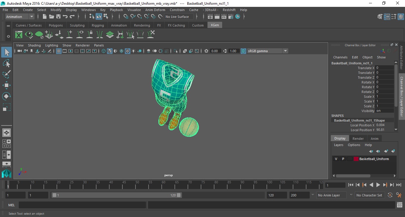 3D Basketball Uniform model