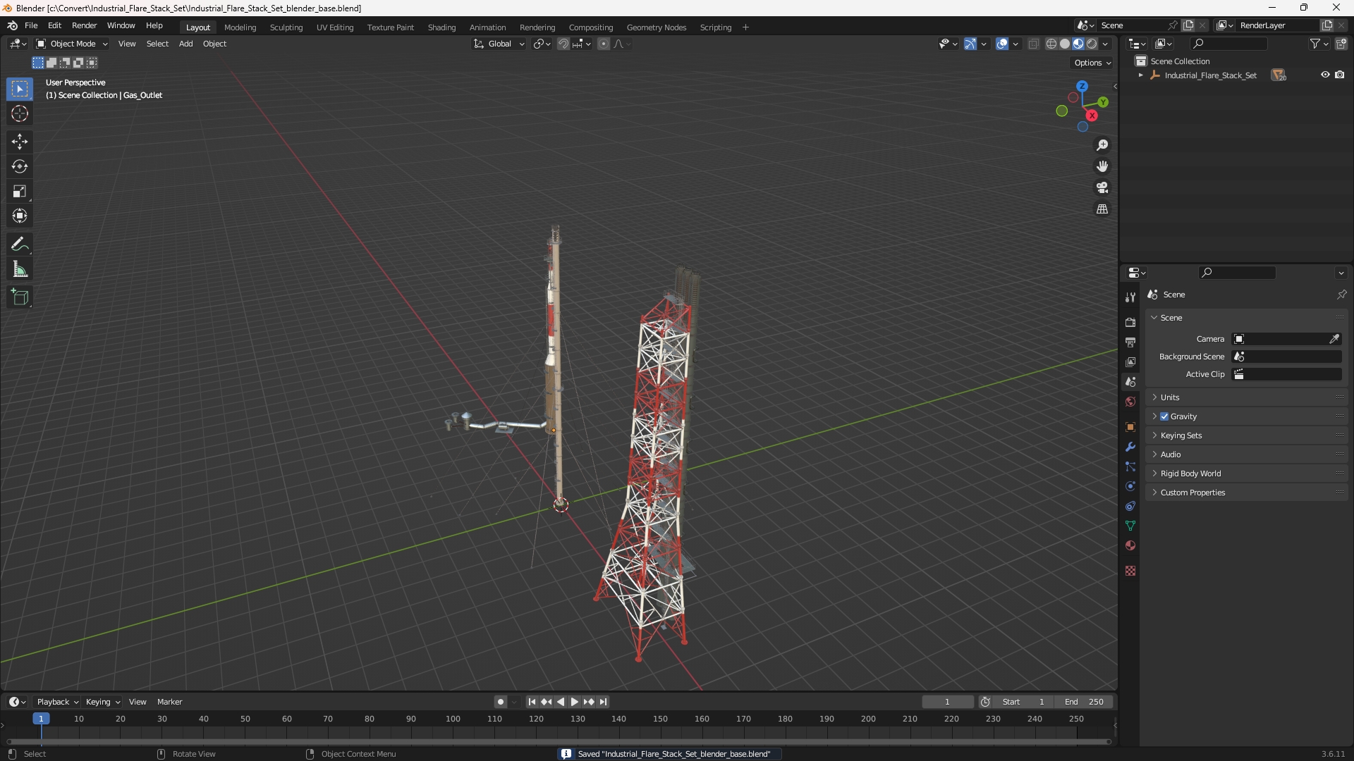 Industrial Flare Stack Set - view 10
