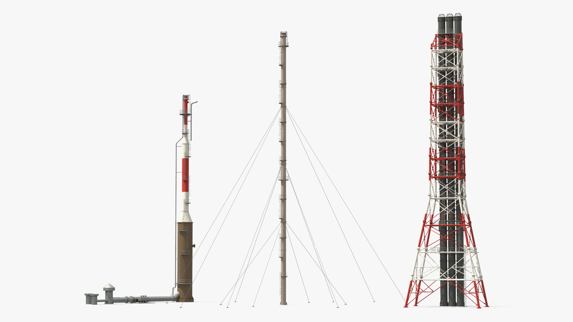 Industrial Flare Stack Set - view 4