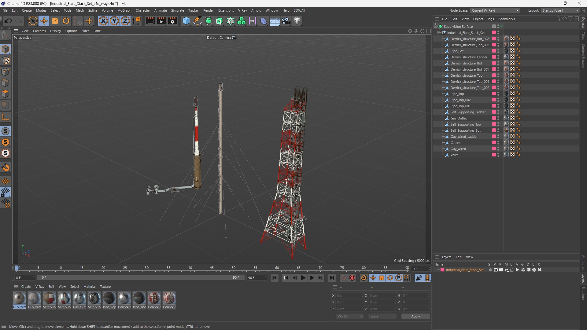 Industrial Flare Stack Set - view 12