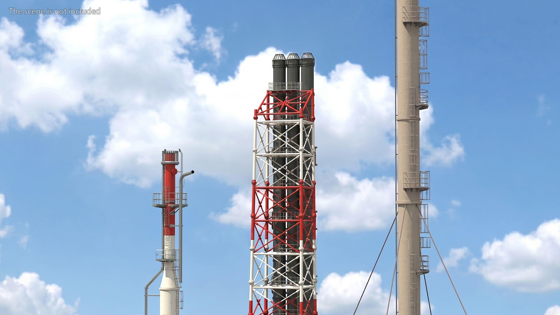 Industrial Flare Stack Set - view 2