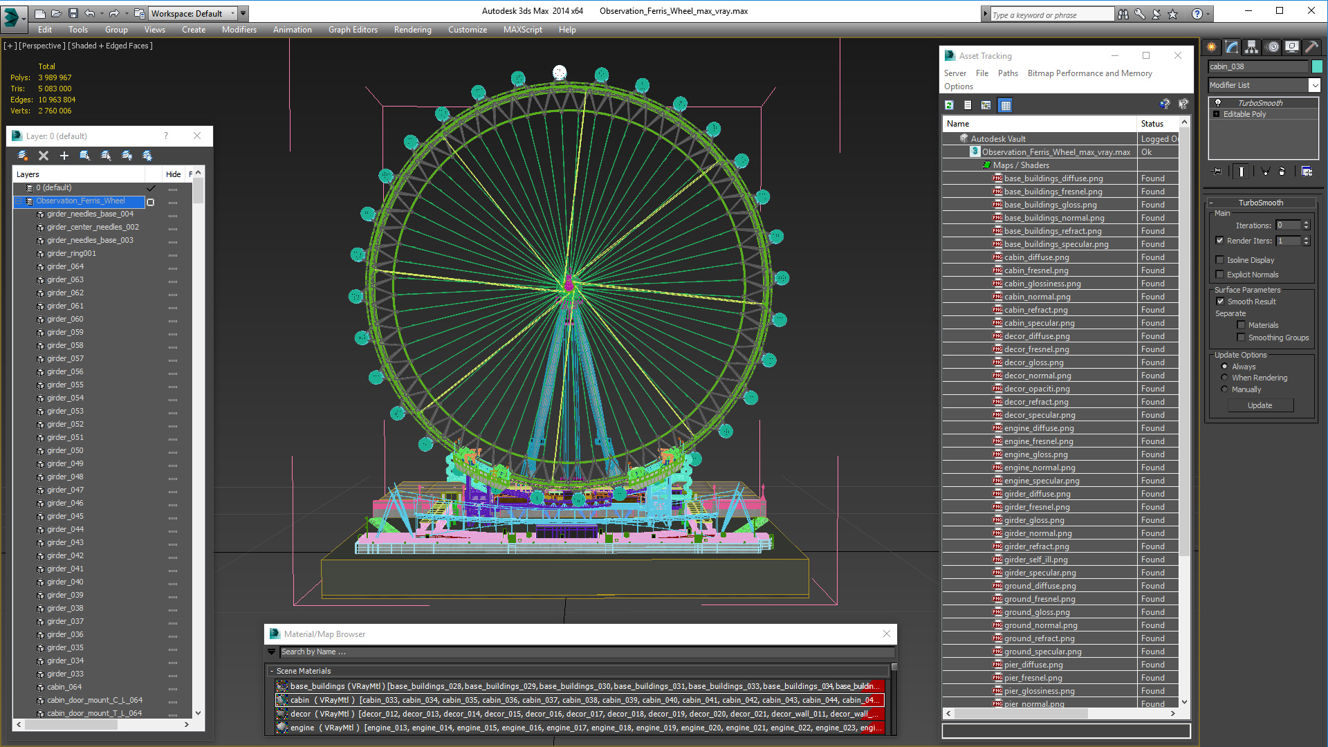 Observation Ferris Wheel 3D model