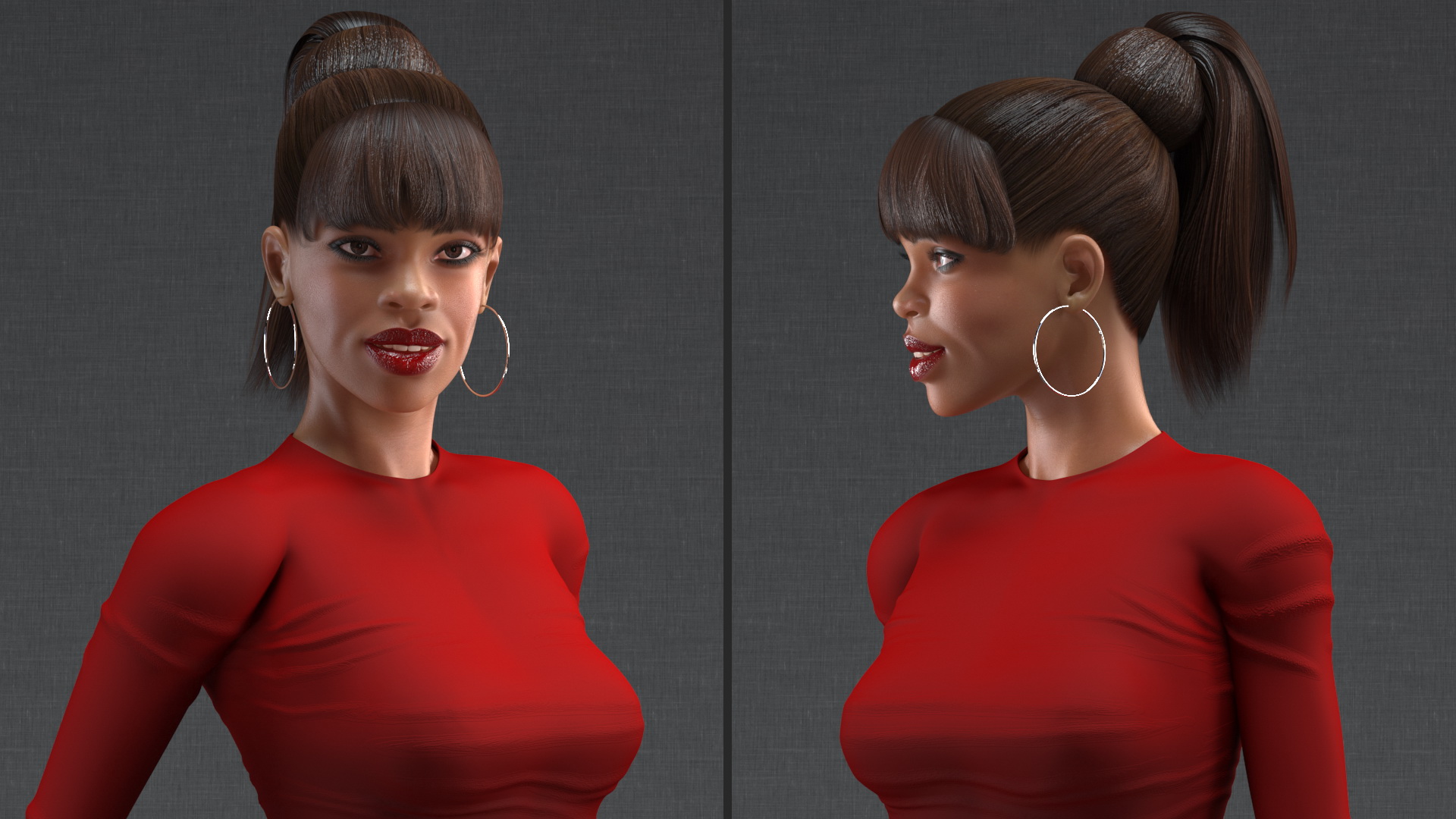 3D Light Skin City Style Woman Standing Pose