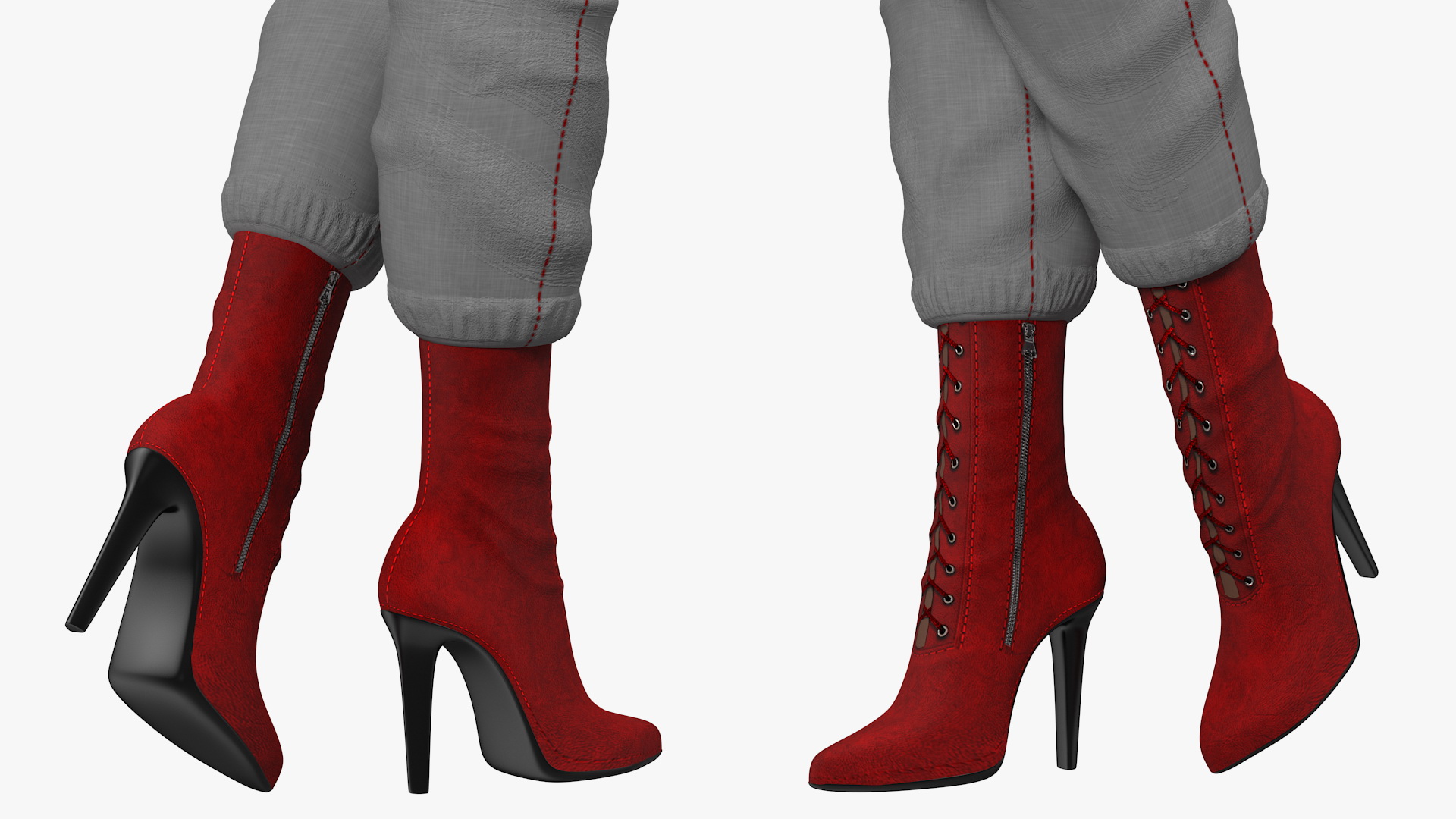 3D Light Skin City Style Woman Standing Pose