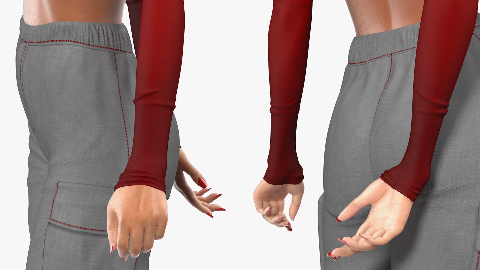 3D Light Skin City Style Woman Standing Pose