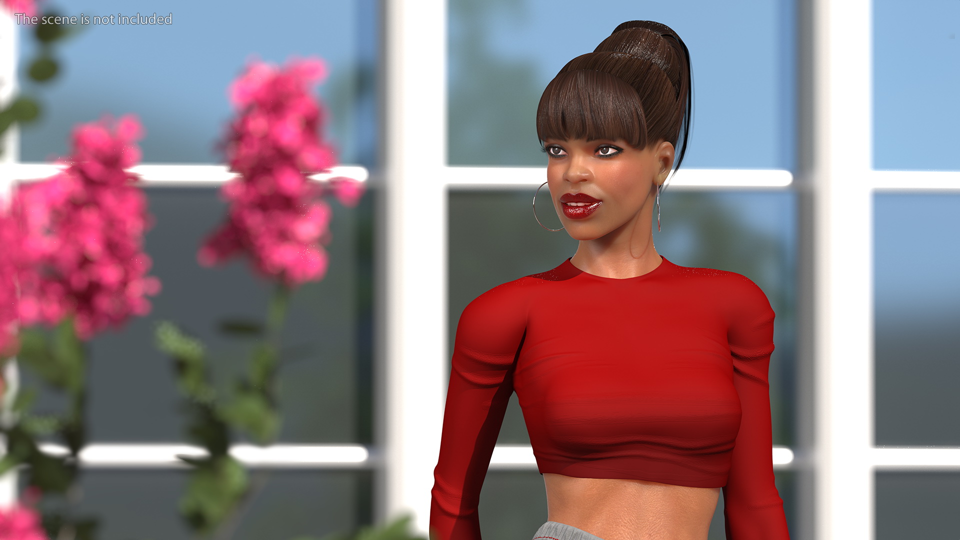3D Light Skin City Style Woman Standing Pose