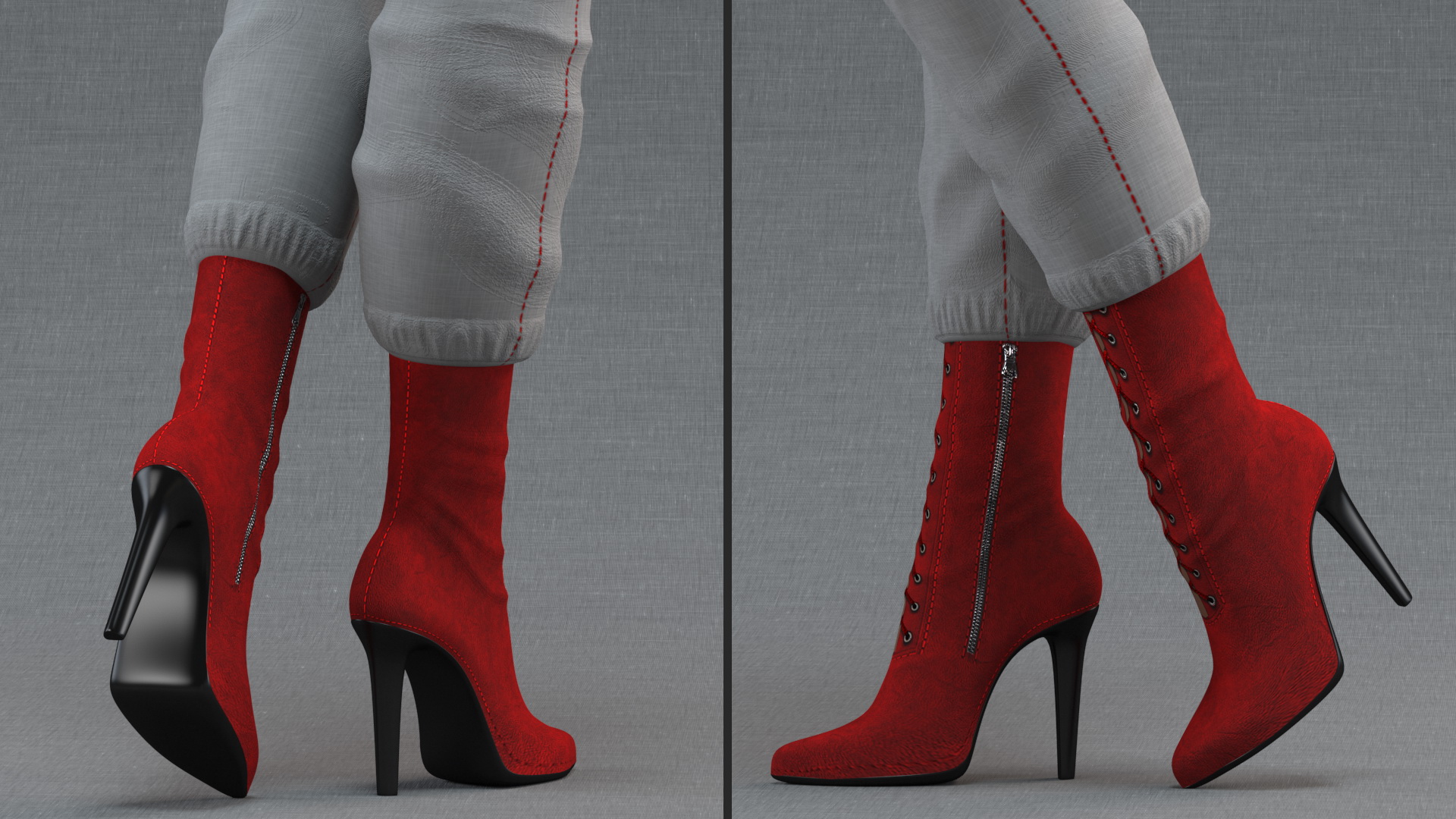 3D Light Skin City Style Woman Standing Pose