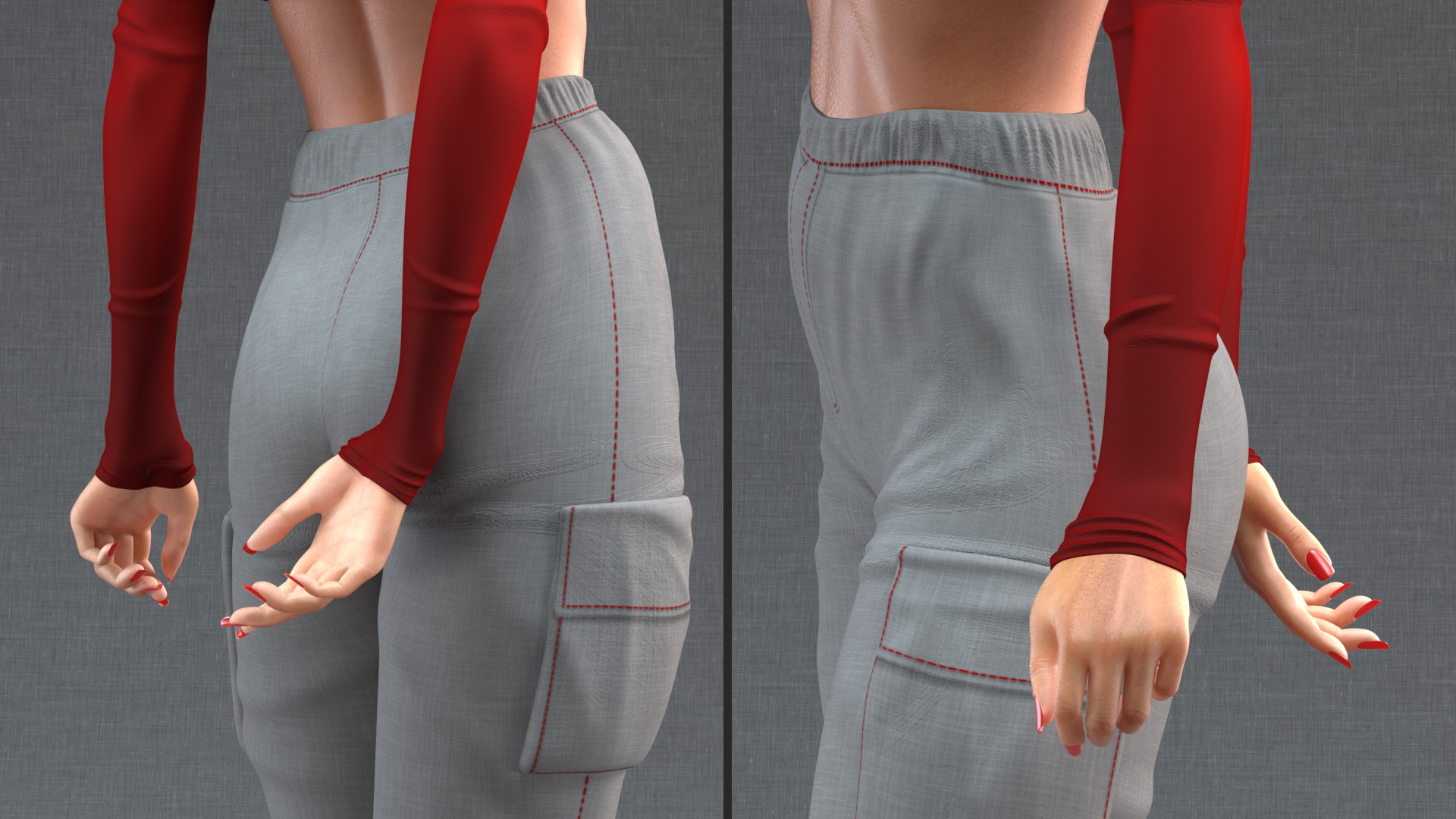 3D Light Skin City Style Woman Standing Pose