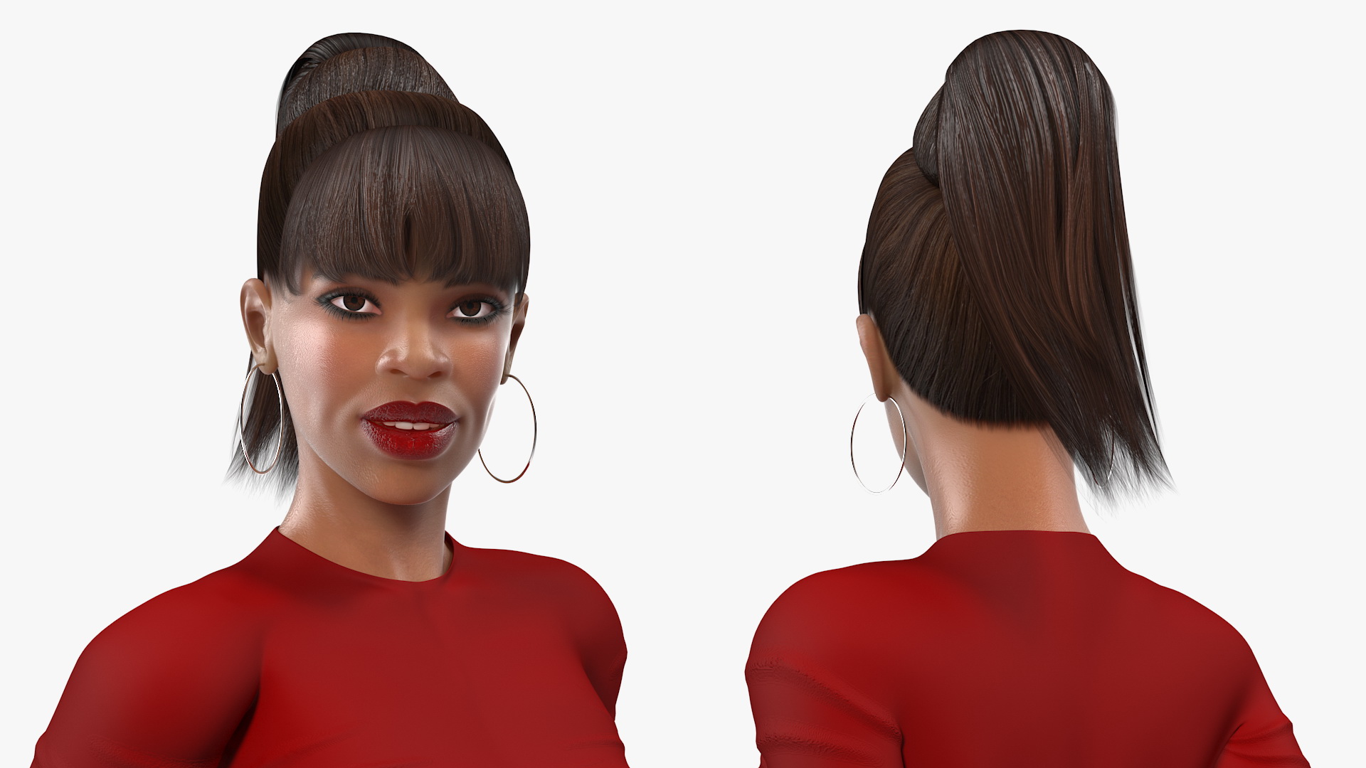 3D Light Skin City Style Woman Standing Pose