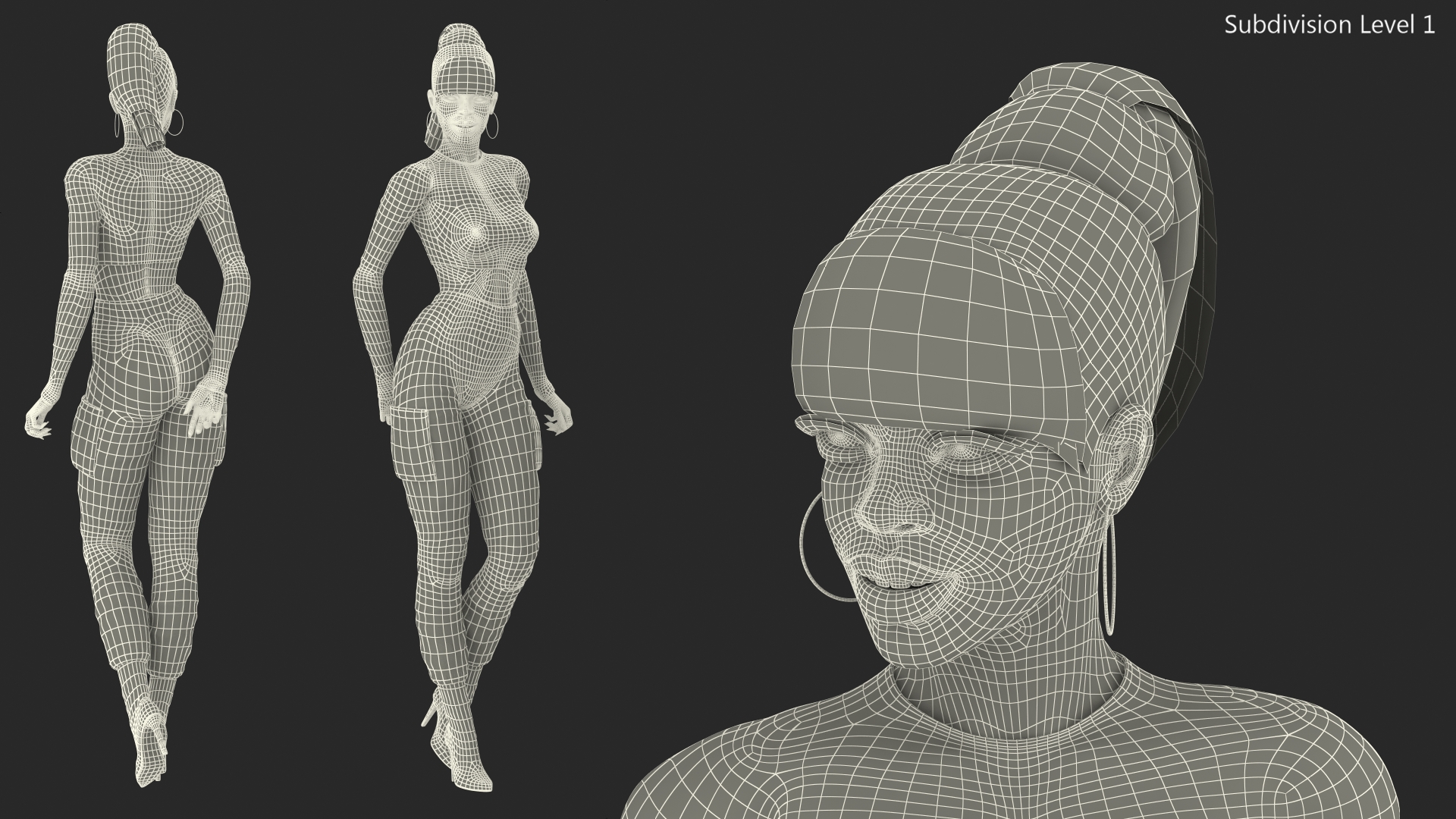 3D Light Skin City Style Woman Standing Pose