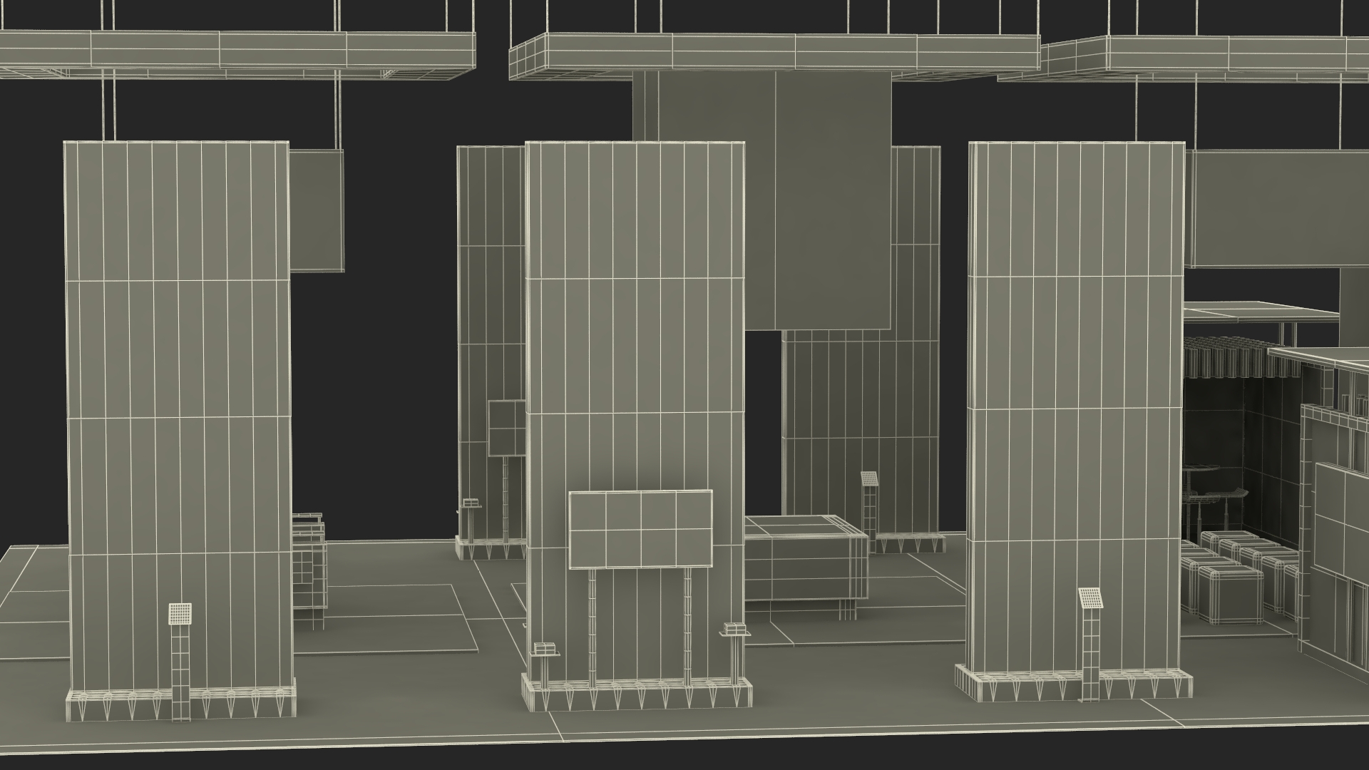 3D Trade Show Exhibition Booth Green model