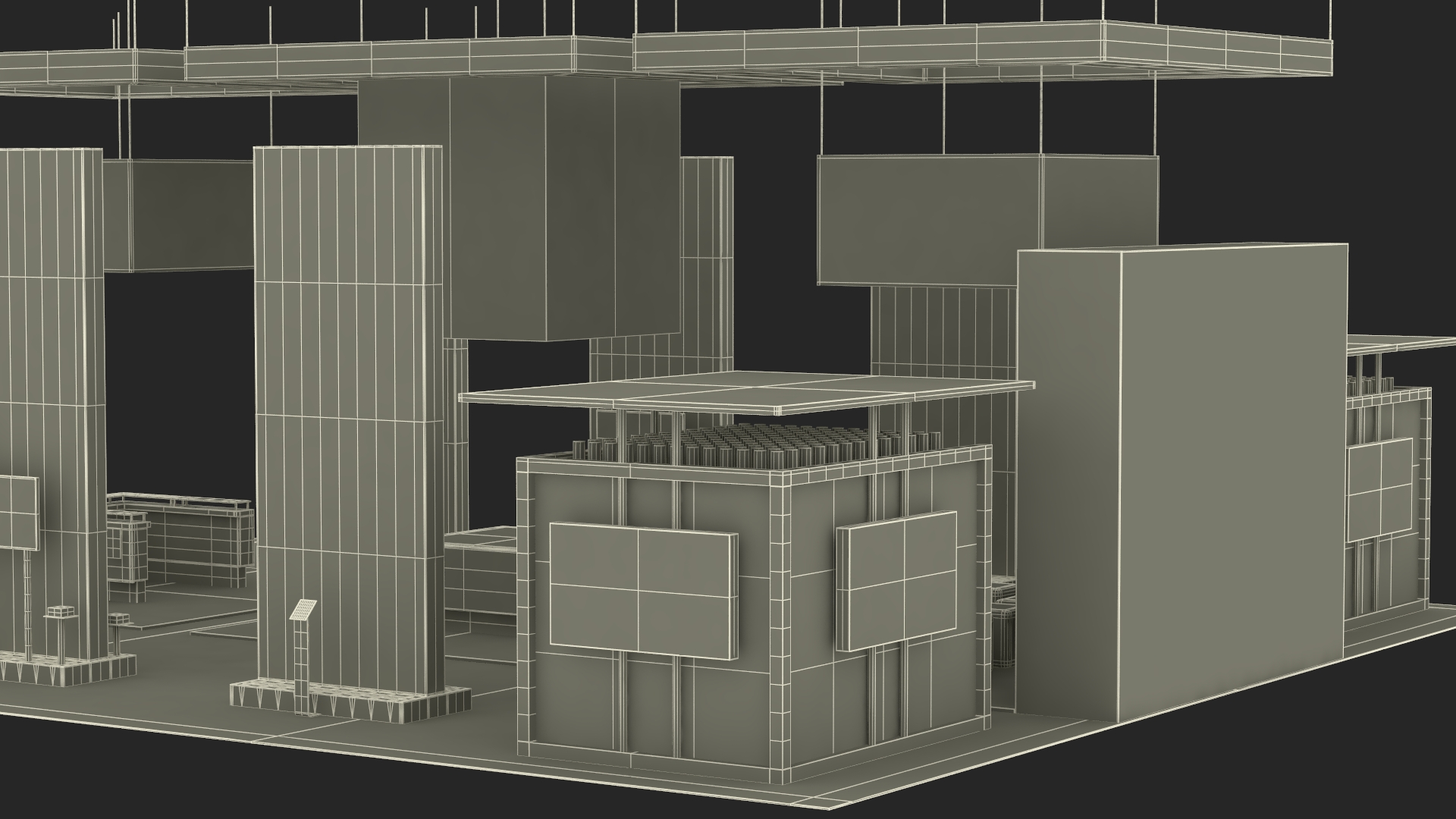 3D Trade Show Exhibition Booth Green model