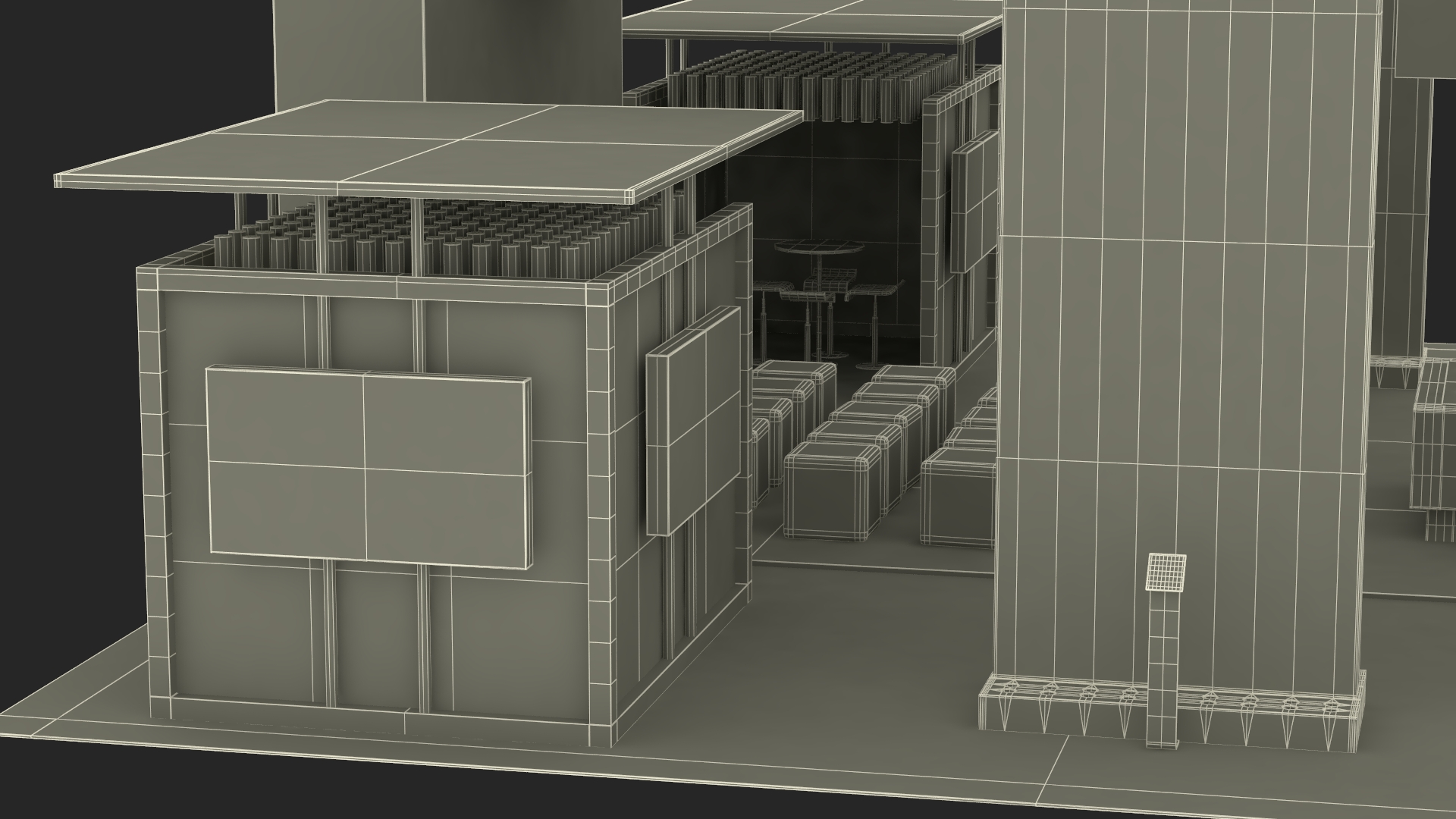 3D Trade Show Exhibition Booth Green model