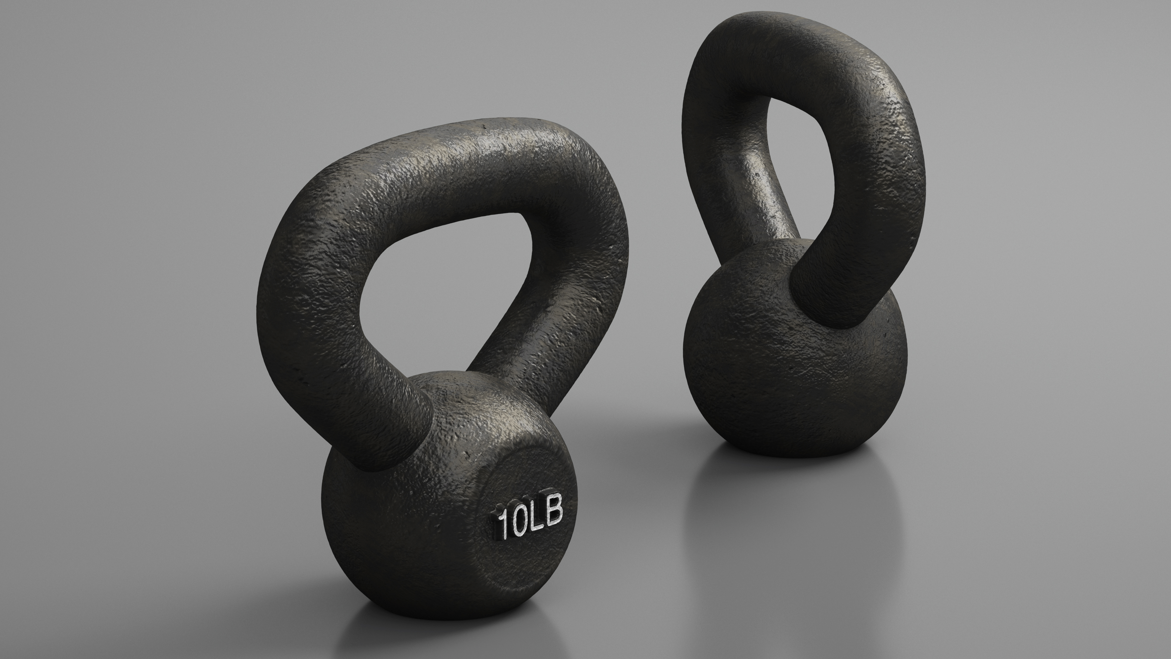 3D Wide Grip Solid Cast Kettlebell 10lb