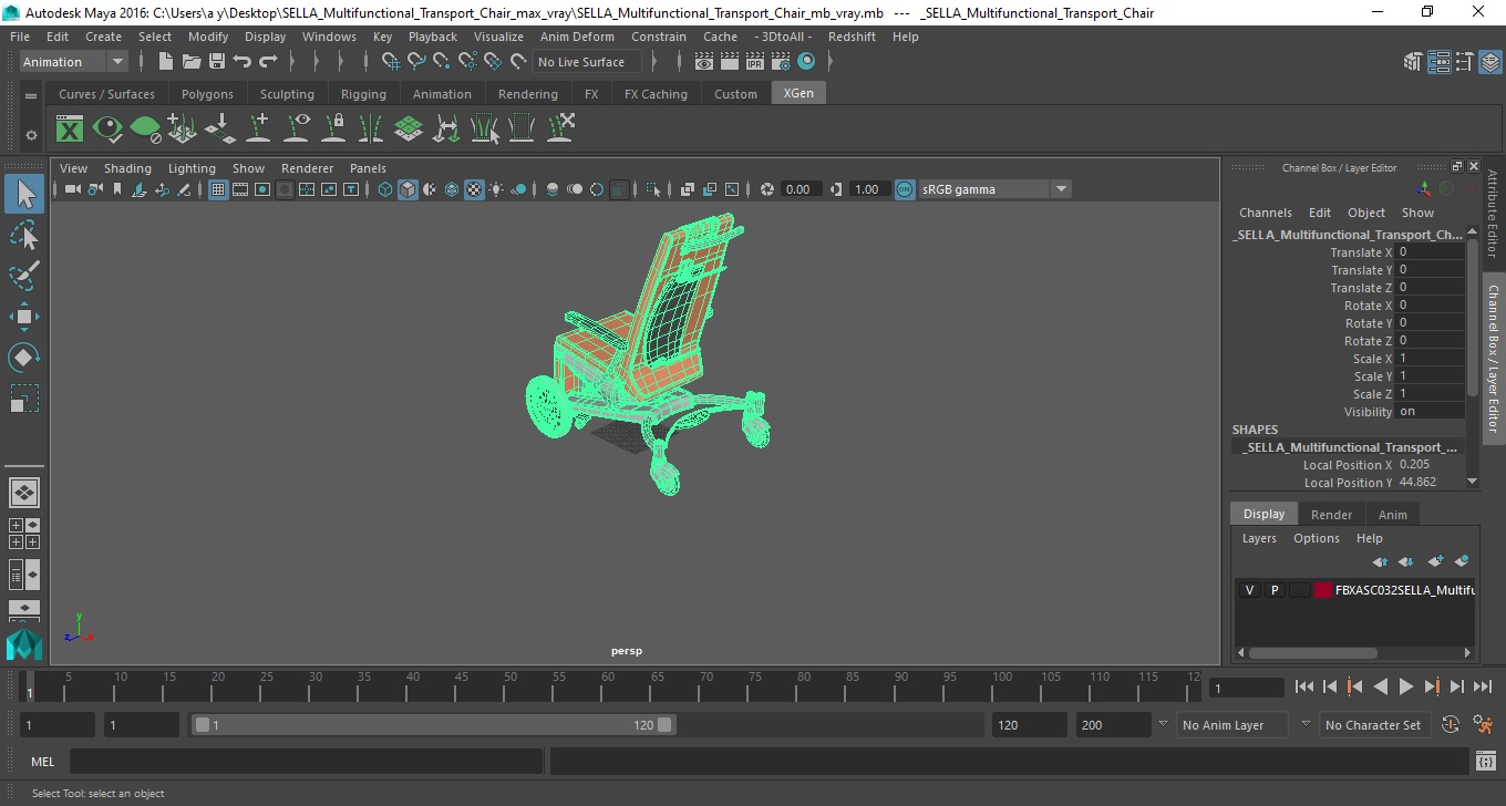 SELLA Multifunctional Transport Chair 3D