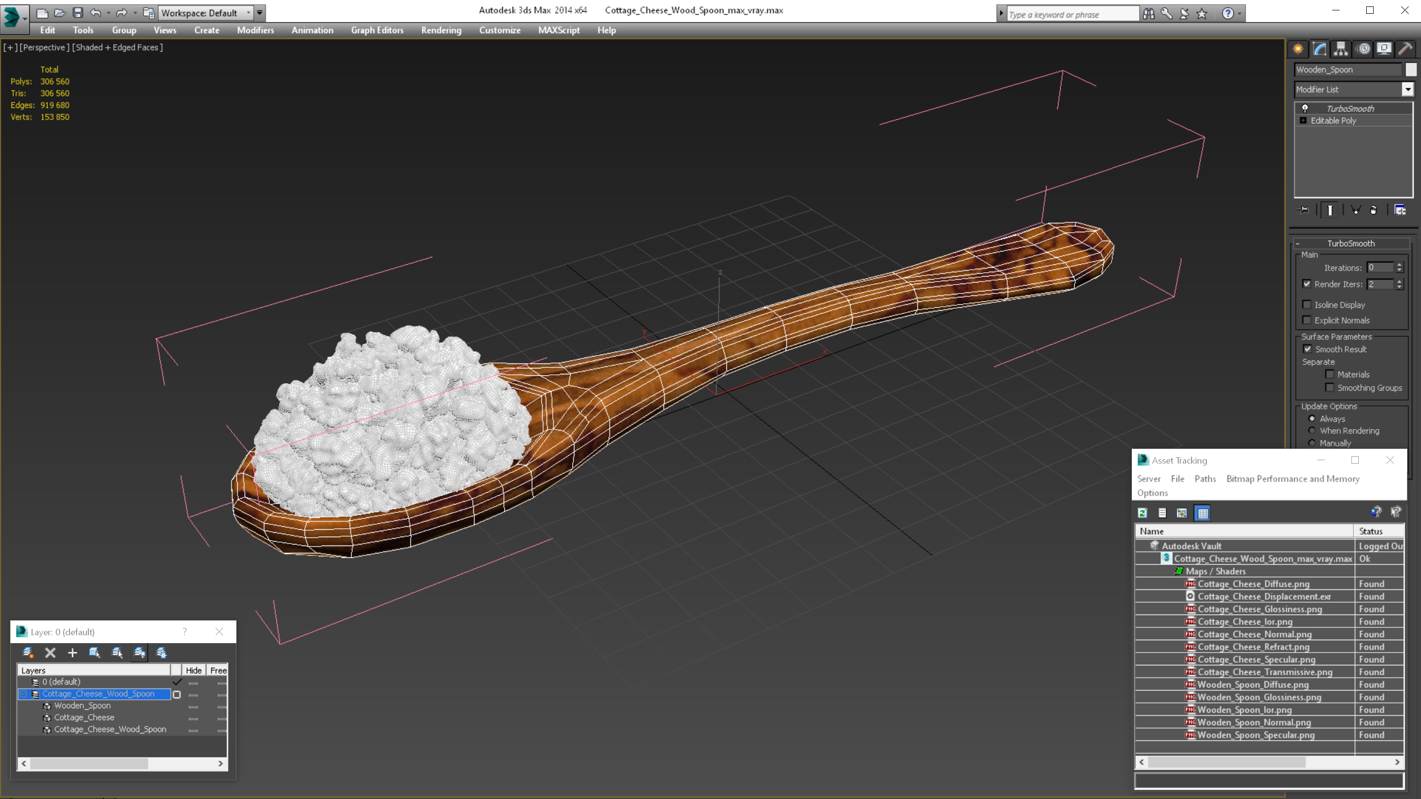 3D model Cottage Cheese Wood Spoon