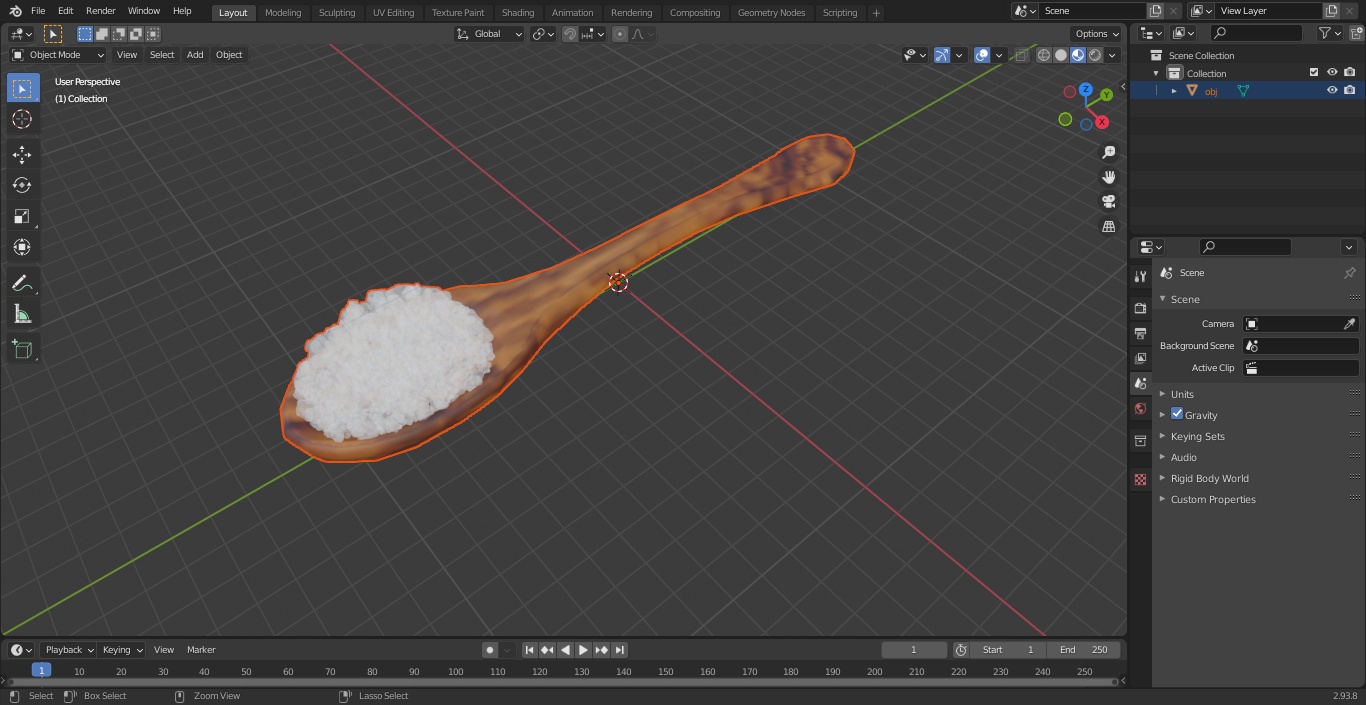 3D model Cottage Cheese Wood Spoon