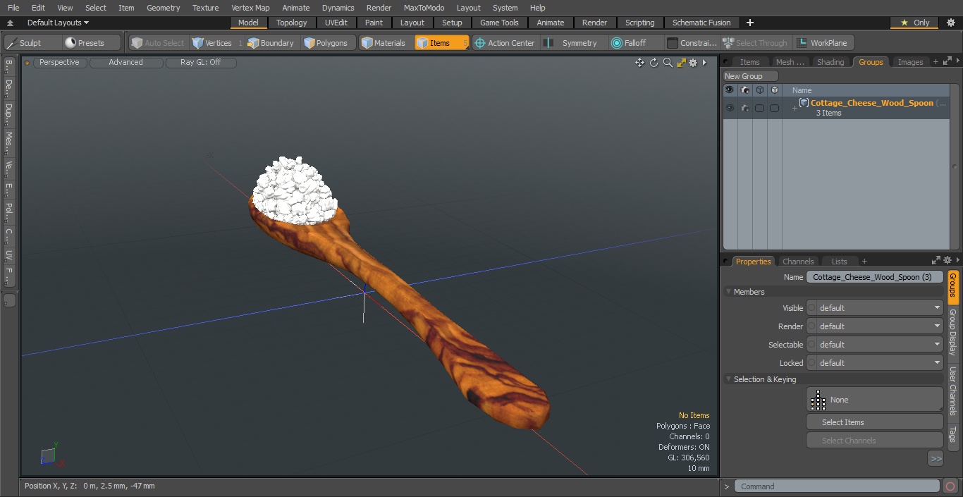 3D model Cottage Cheese Wood Spoon